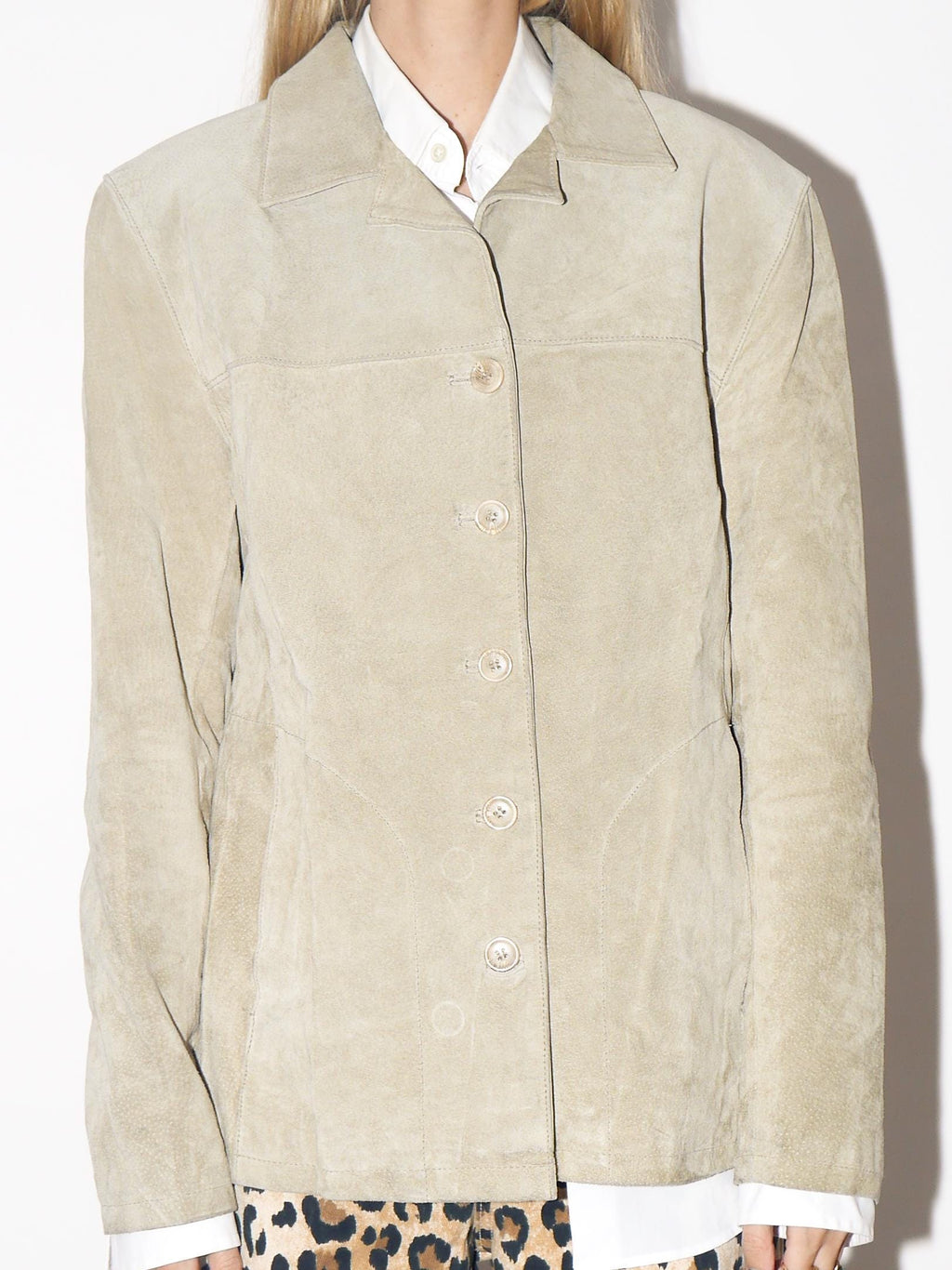 VINTAGE Ash Beige Suede Jacket From The 1990s