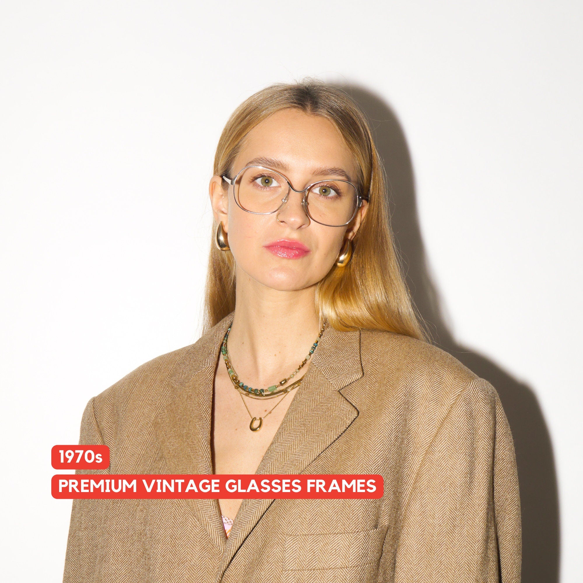 VINTAGE Optura ® premium silver eyeglasses 1970s | silver metal frames | retro glasses frames | oversize eyeglasses 52-16-125
