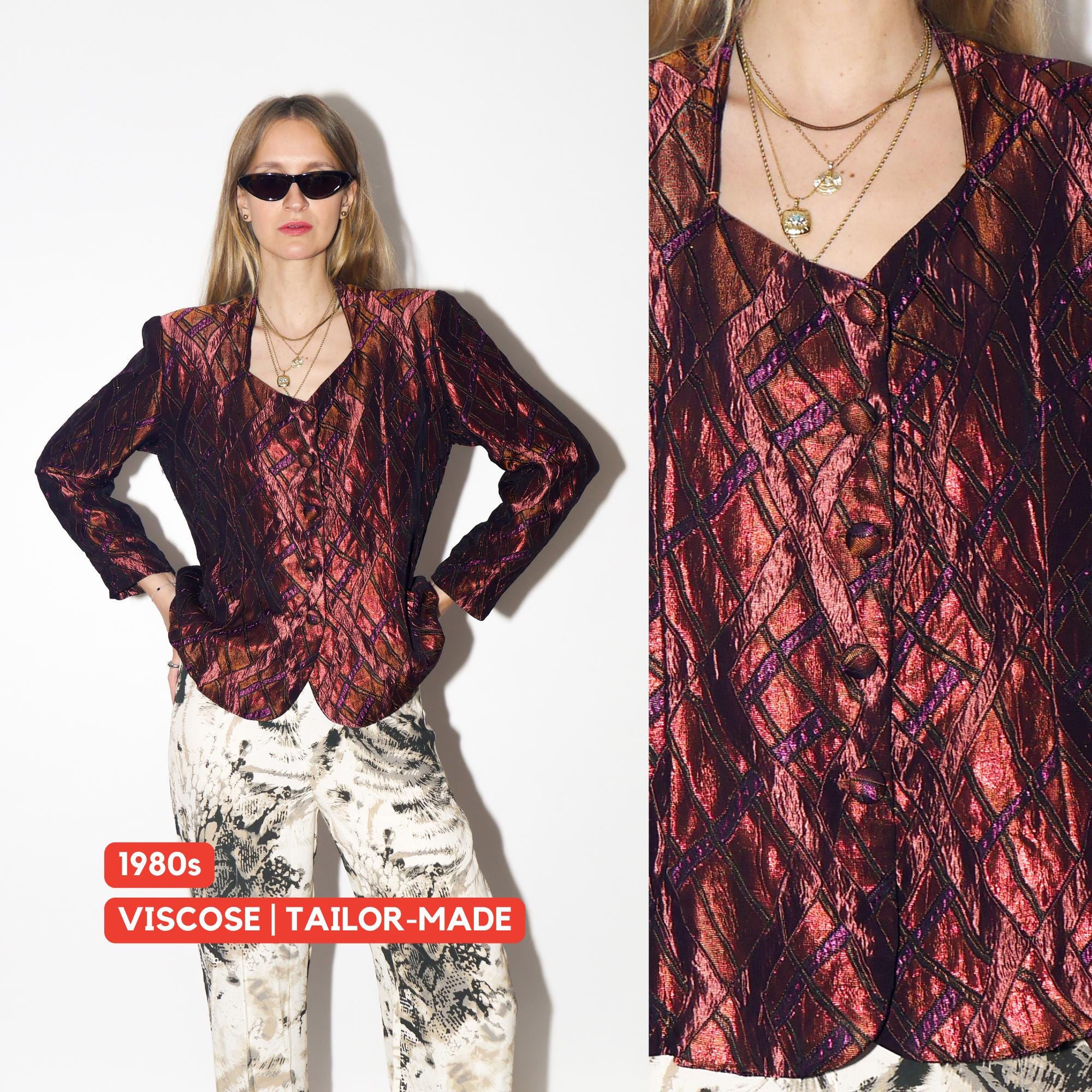 VINTAGE Rusty Red Shimmer Blazer From The 1980s