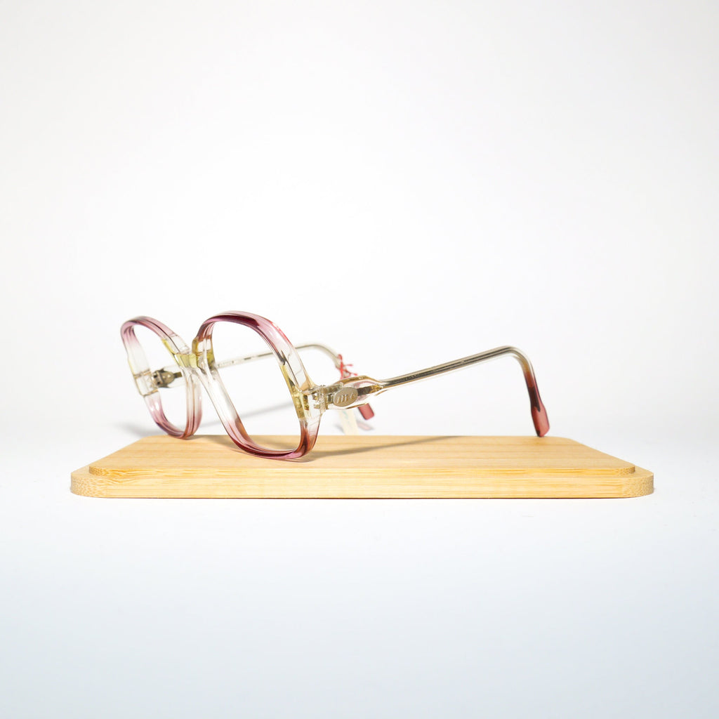 VINTAGE Marie Clair no5 premium eyeglasses 1970s | brown, yellow and clear plastic frames | retro glasses frames | oversize eyeglasses