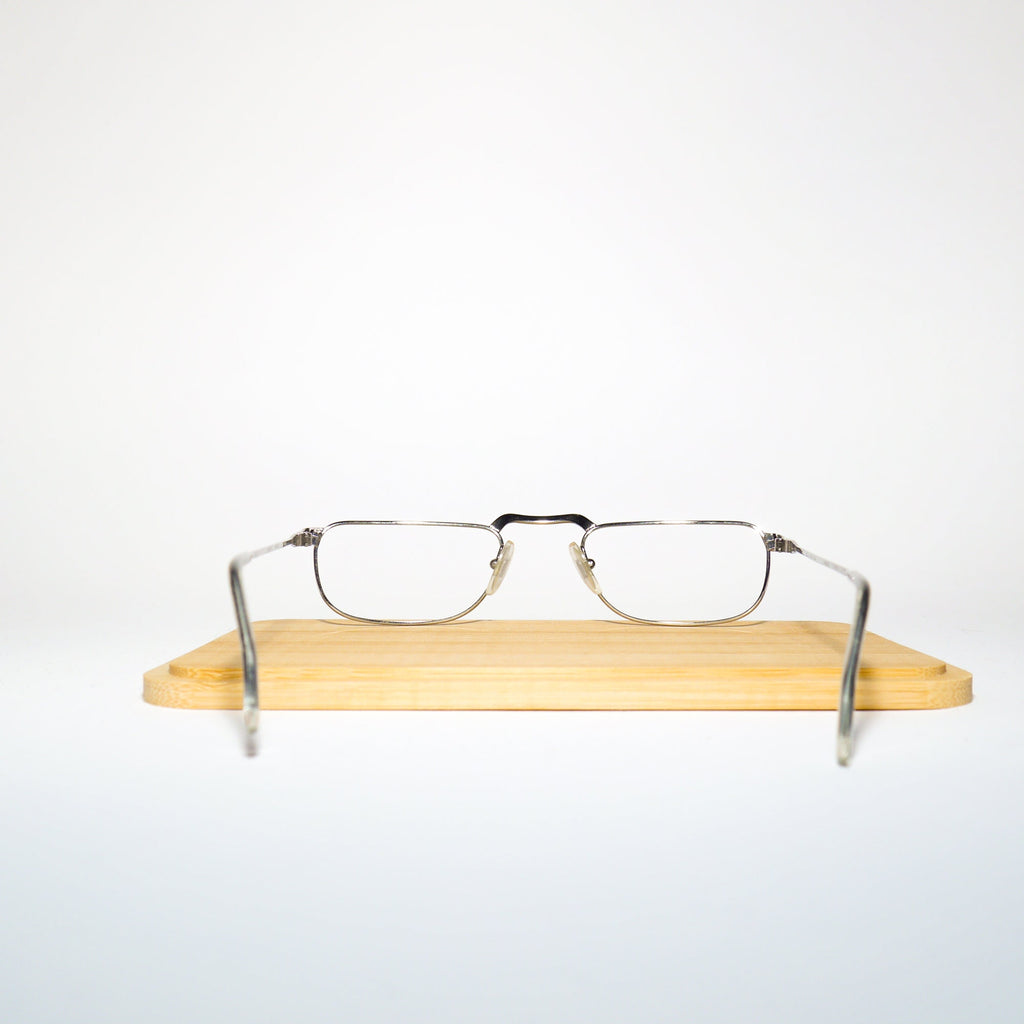VINTAGE Bartoli® premium eyeglasses from 1970s | silver metal frames | retro glasses frames | rectangle metal eyeglasses