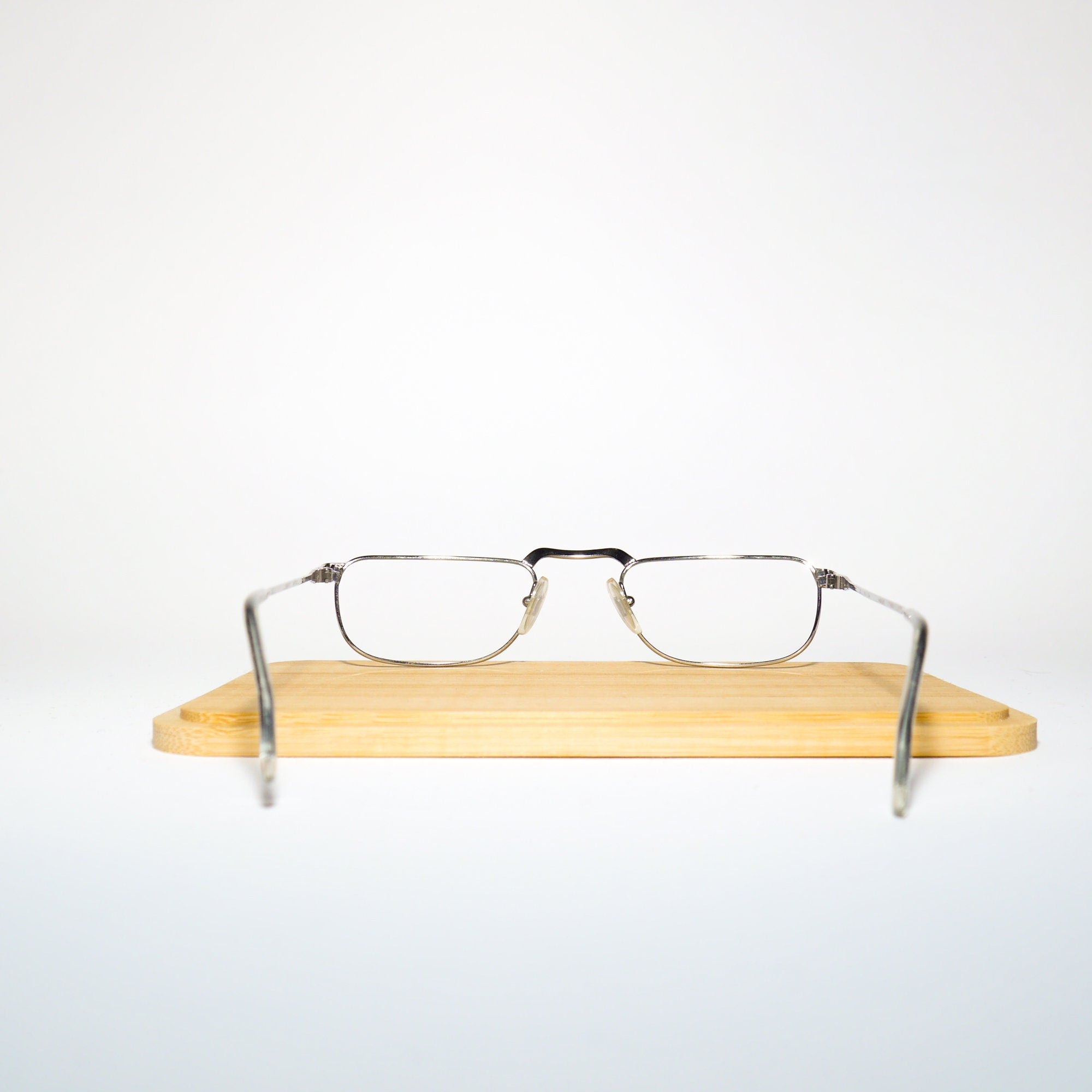 VINTAGE Bartoli® premium eyeglasses from 1970s | silver metal frames | retro glasses frames | rectangle metal eyeglasses