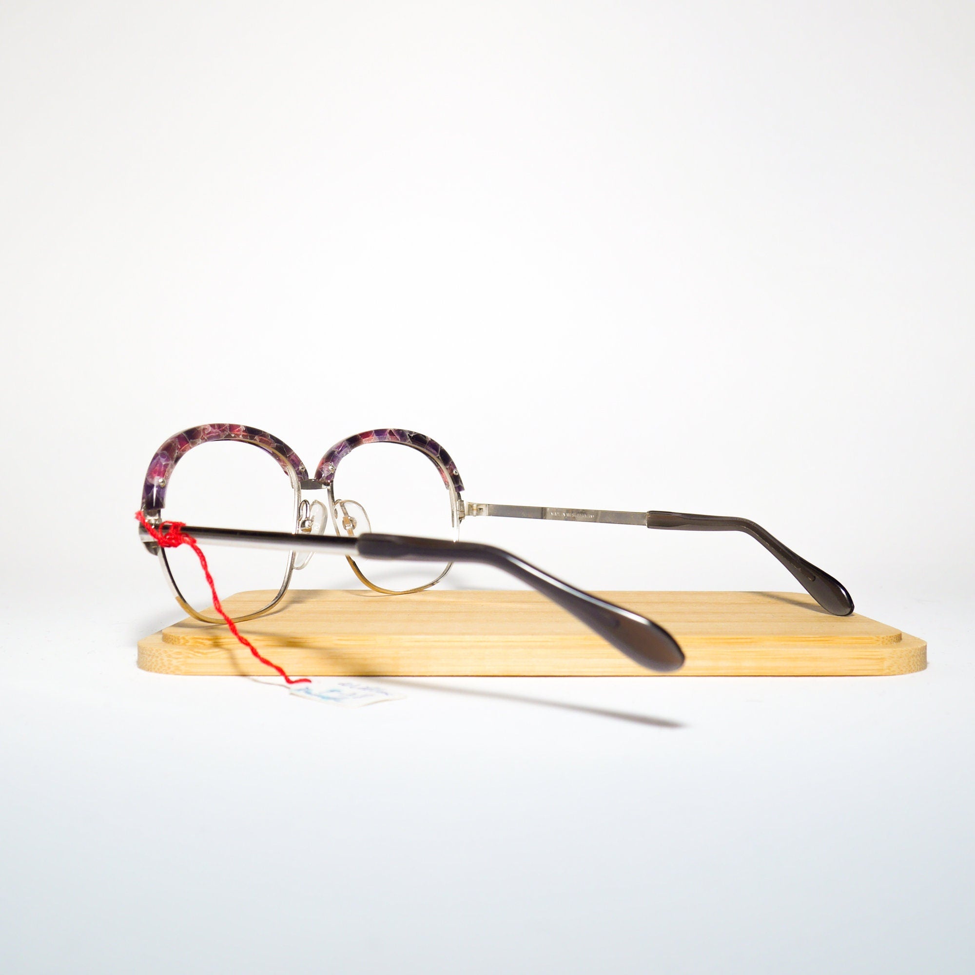 VINTAGE Optura® premium eyeglasses from 1970s | marble and silver ombre metal frames | retro glasses| oversize eyeglasses Minouche
