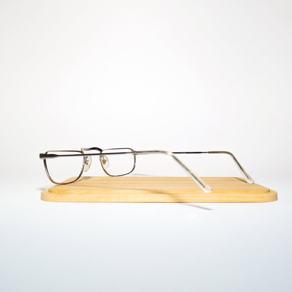 VINTAGE Bartoli® premium eyeglasses from 1970s | silver metal frames | retro glasses frames | rectangle metal eyeglasses