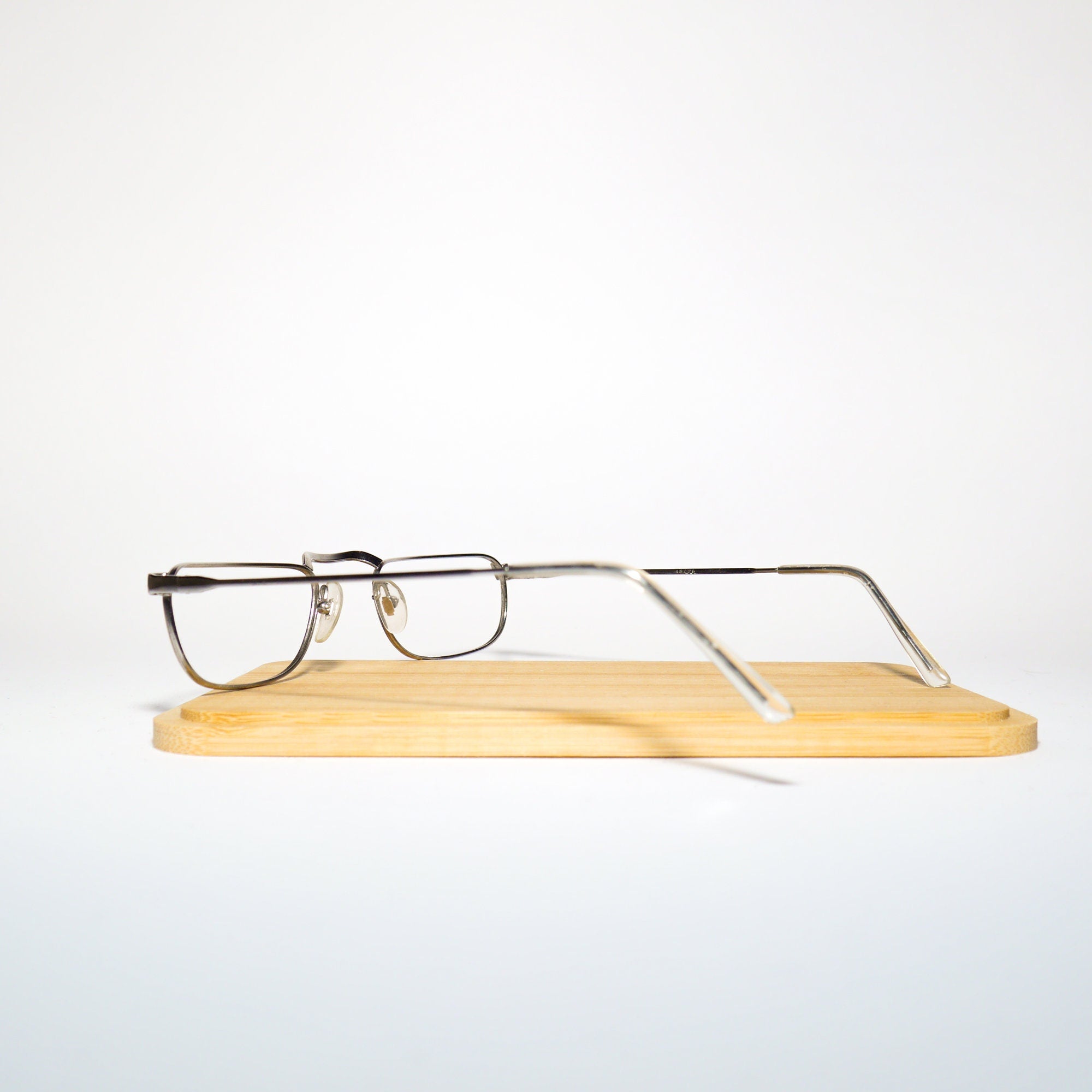 VINTAGE Bartoli® premium eyeglasses from 1970s | silver metal frames | retro glasses frames | rectangle metal eyeglasses