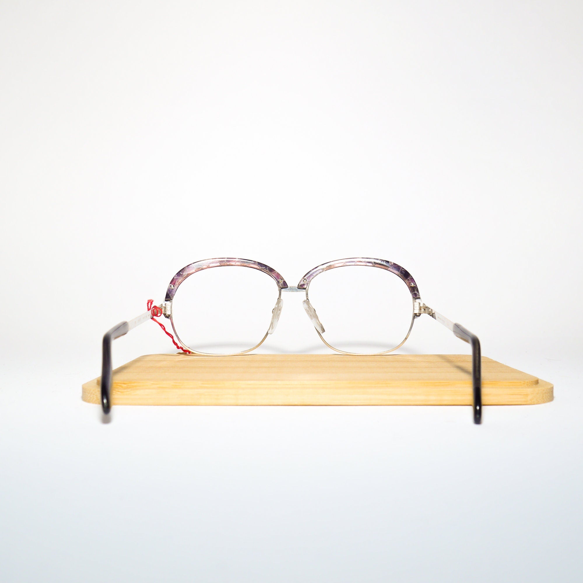 VINTAGE Optura® premium eyeglasses from 1970s | marble and silver ombre metal frames | retro glasses| oversize eyeglasses Minouche