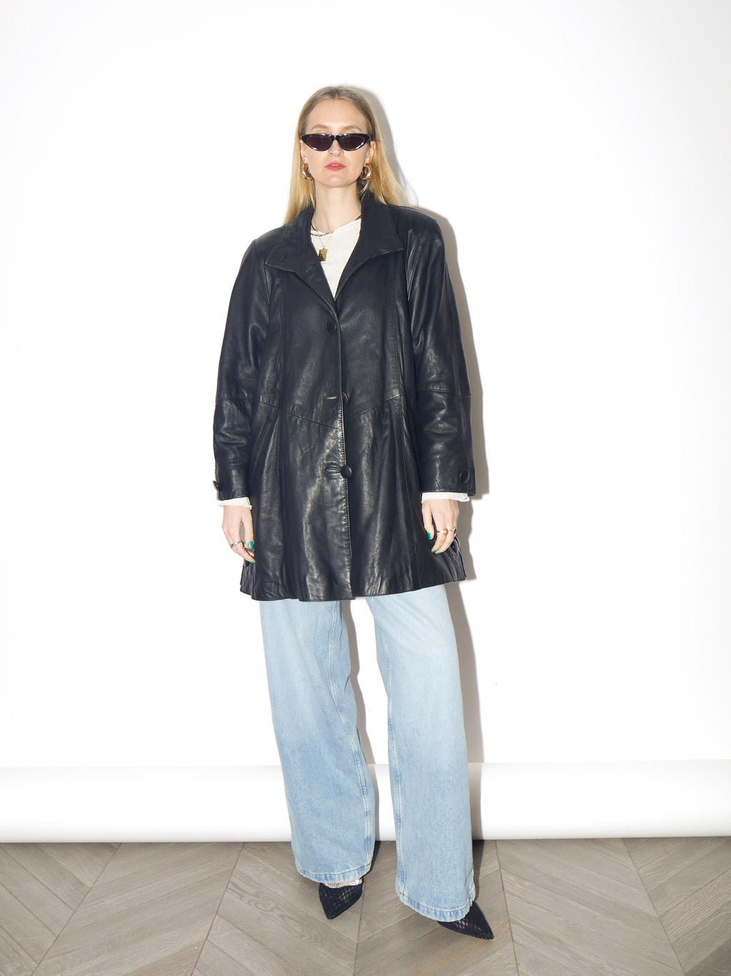 VINTAGE black leather jacket from 1980s | soft retro leather jacket by Vunic®
