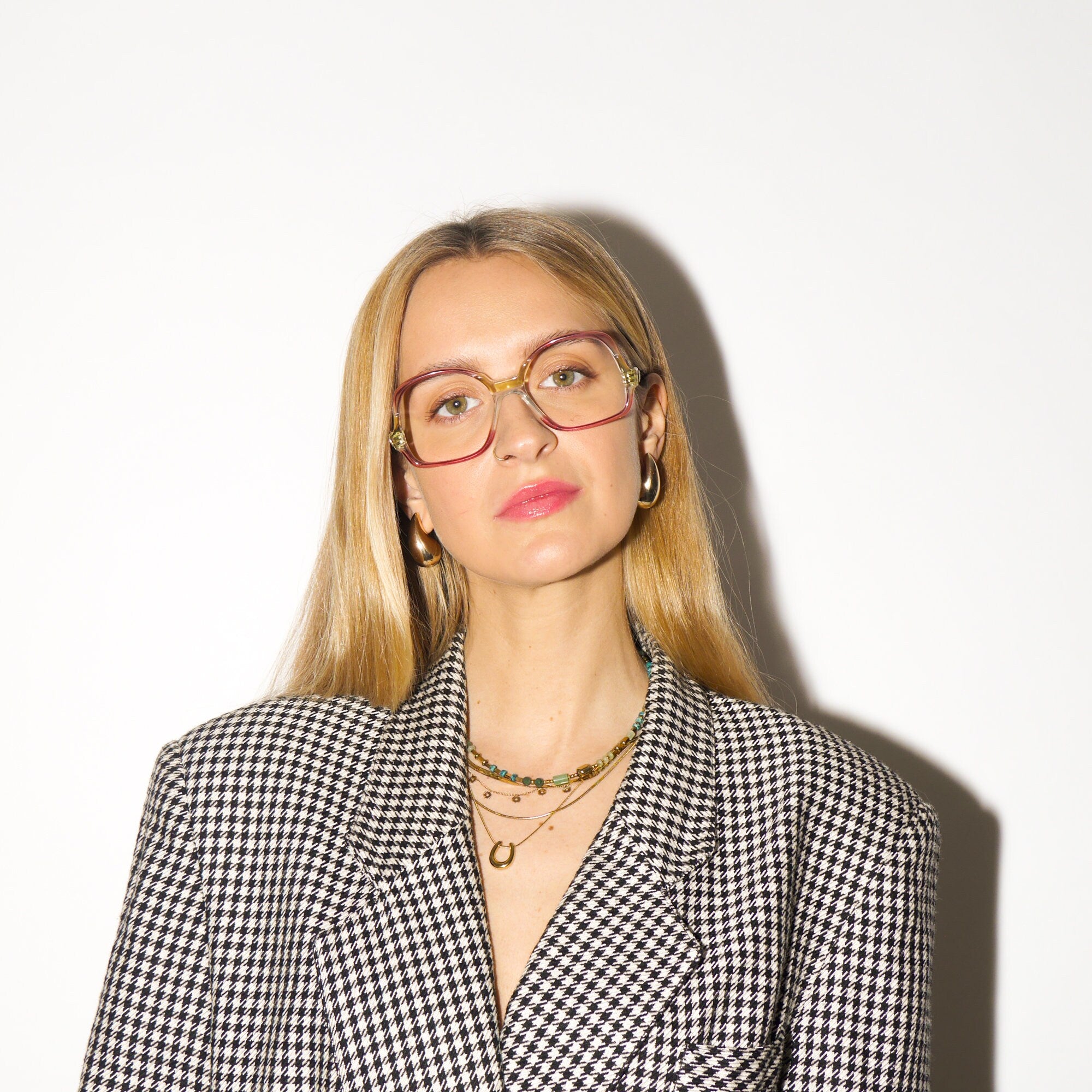 VINTAGE Marie Clair no5 premium eyeglasses 1970s | brown, yellow and clear plastic frames | retro glasses frames | oversize eyeglasses