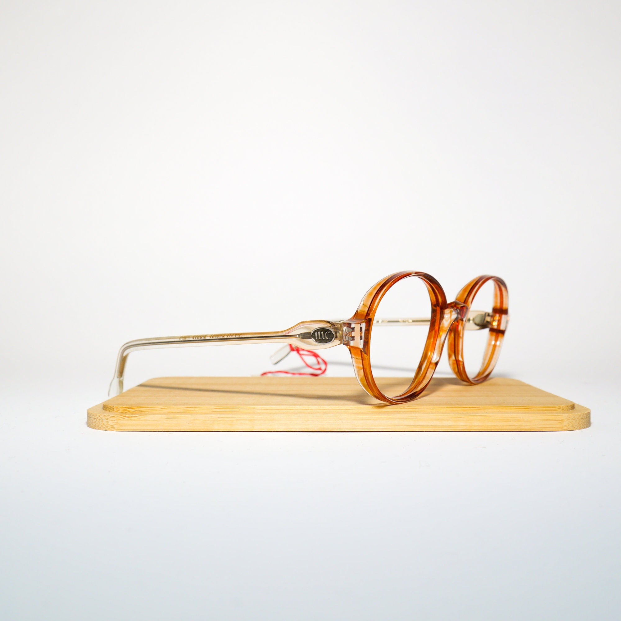 VINTAGE Marie Clair premium eyeglasses 1970s | brown and clear plastic frames with crystals | retro glasses frames | oversize eyeglasses