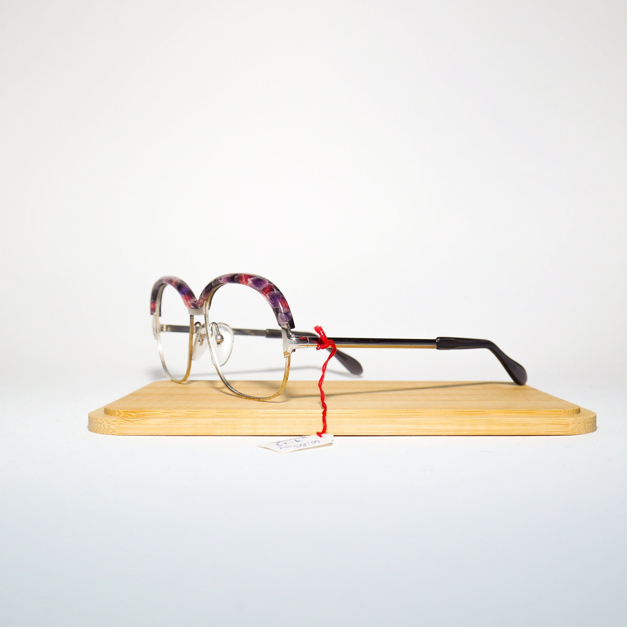 VINTAGE Optura® premium eyeglasses from 1970s | marble and silver ombre metal frames | retro glasses| oversize eyeglasses Minouche
