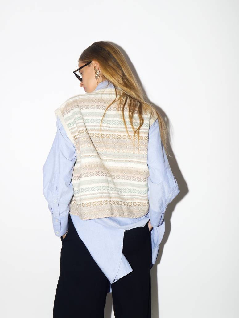 VINTAGE vest 1980s | wool vintage vest | Diserto vintage vest | jacquard vintage vest | oversize vintage vest | hippie vest | boho vest