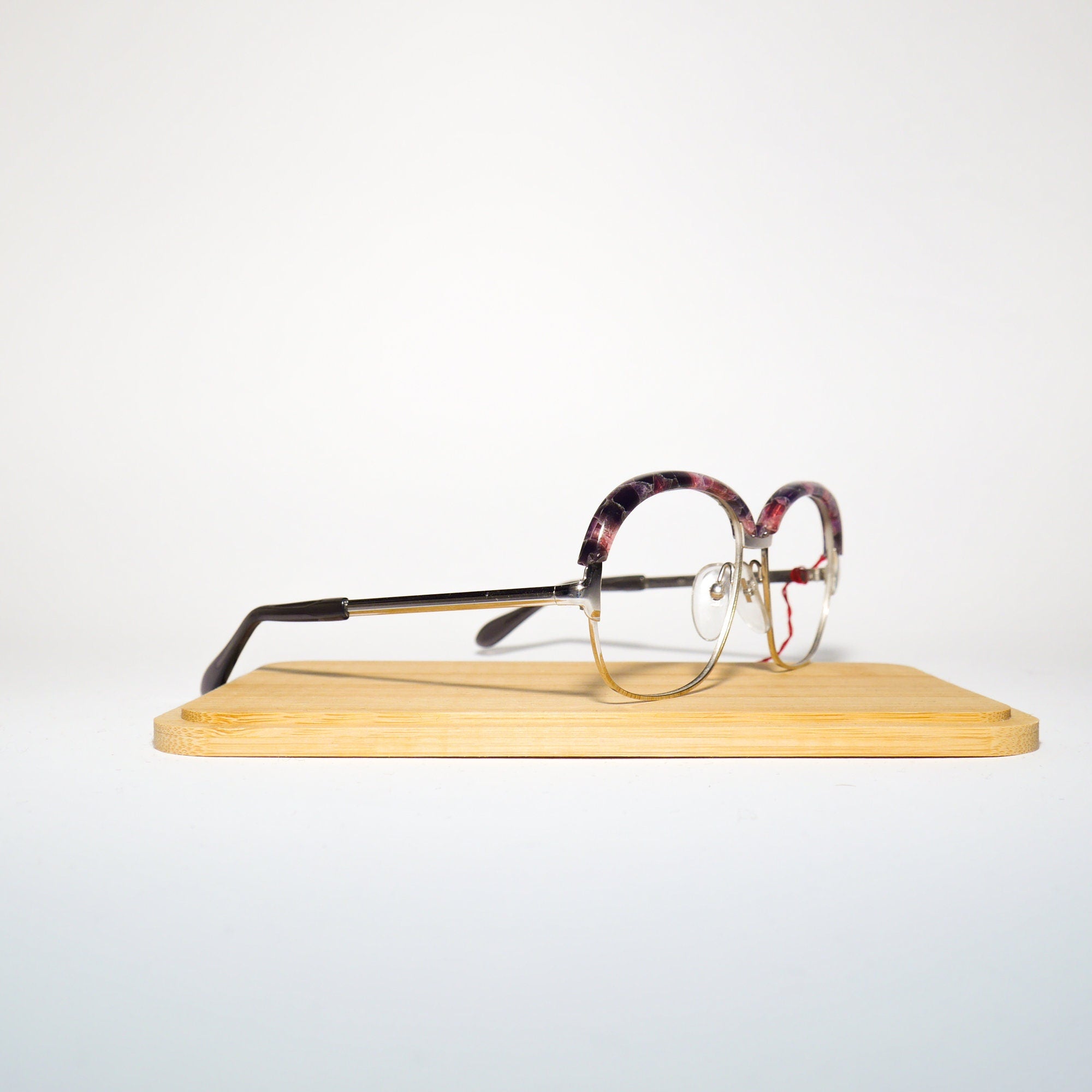 VINTAGE Optura® premium eyeglasses from 1970s | marble and silver ombre metal frames | retro glasses| oversize eyeglasses Minouche