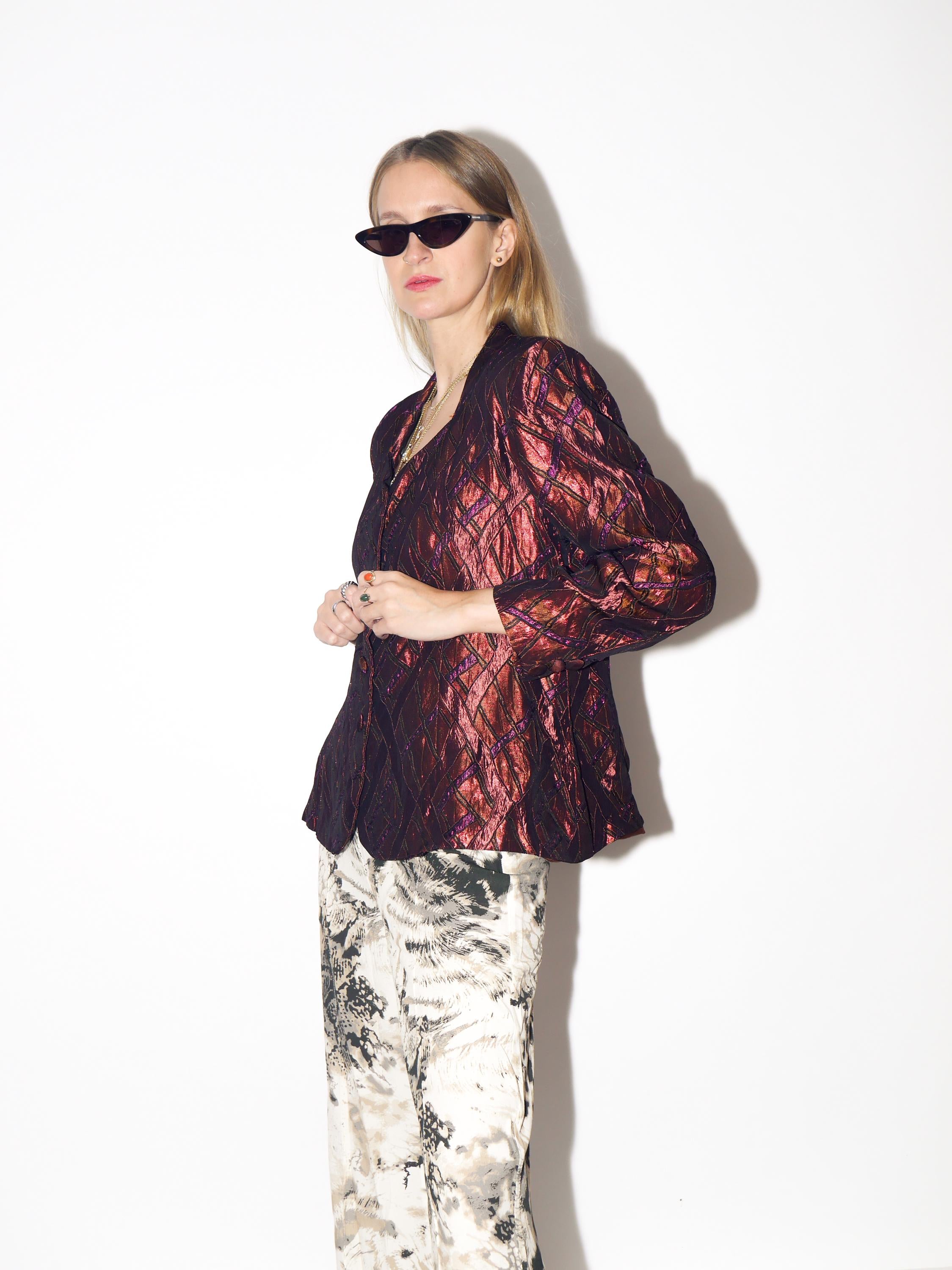 VINTAGE Rusty Red Shimmer Blazer From The 1980s