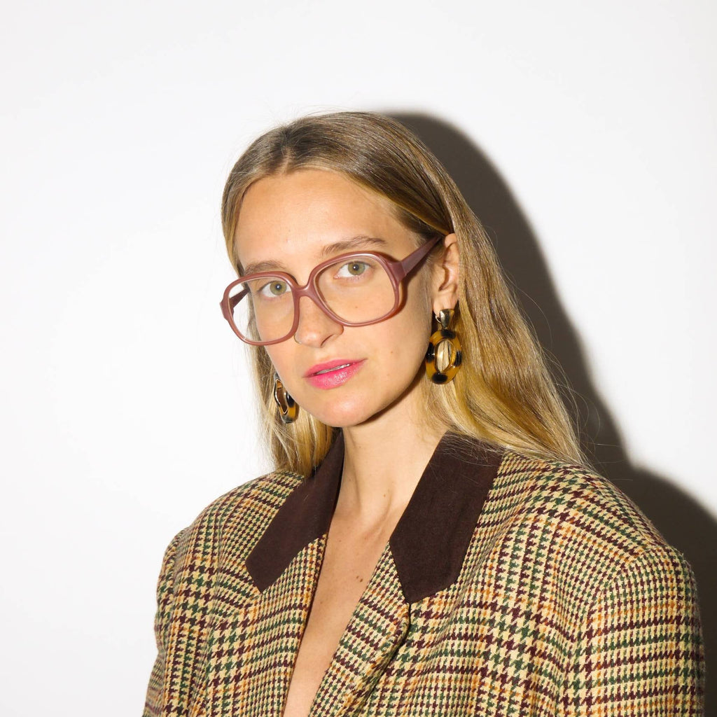 vintage 70s glasses frames in nude pink | plastic retro eyeglasses | 1970s eyewear | modopol