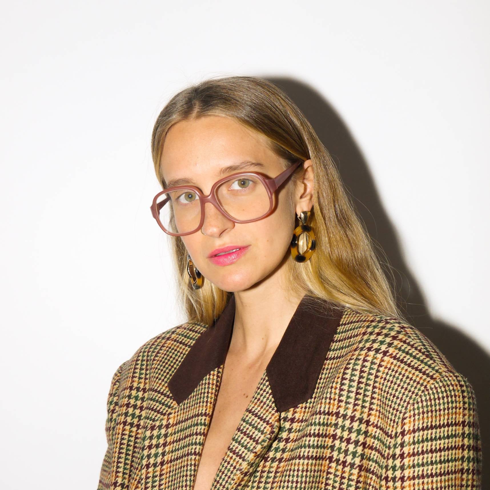 vintage 70s glasses frames in nude pink | plastic retro eyeglasses | 1970s eyewear | modopol