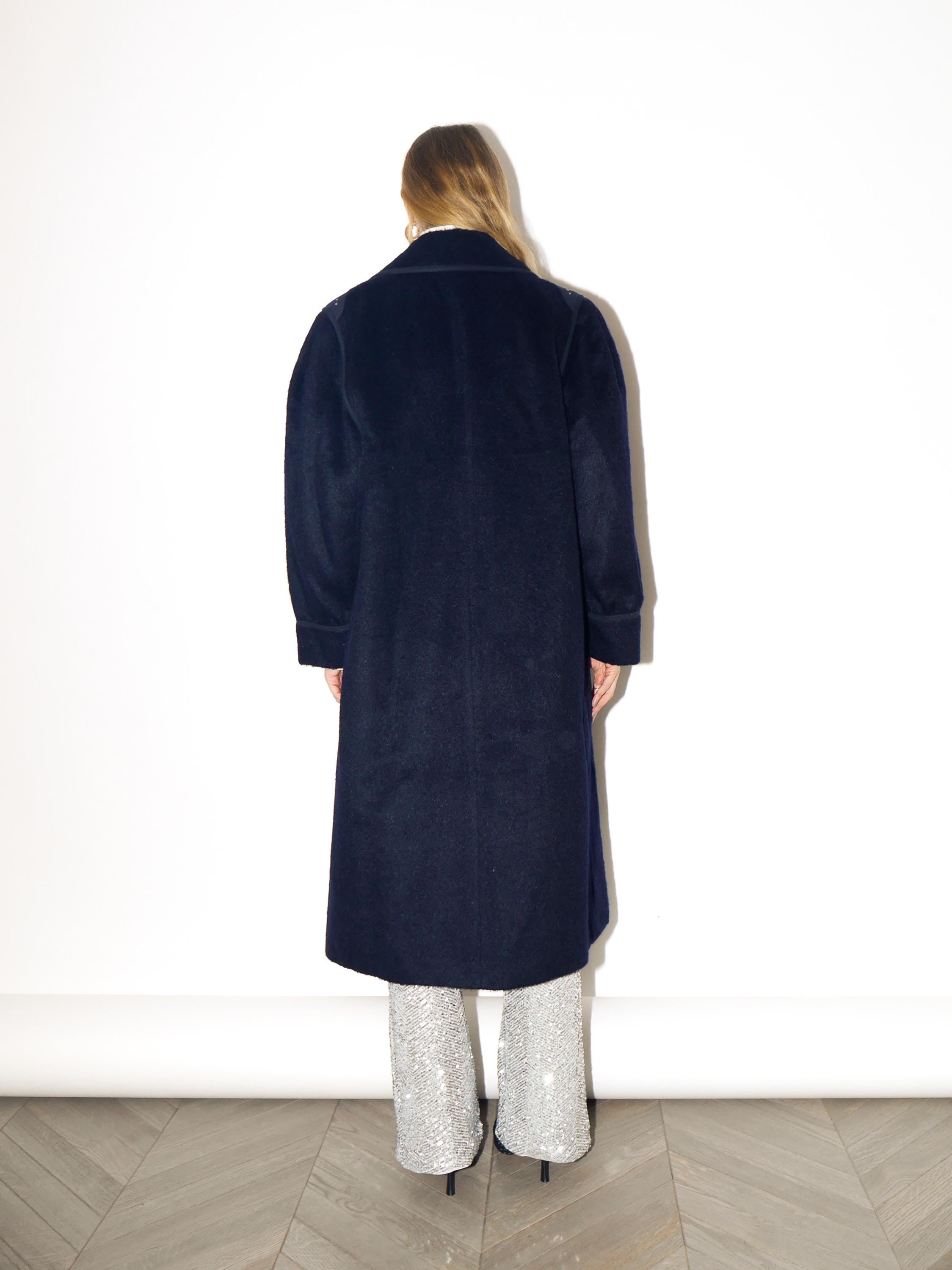 VINTAGE Navy Mohair & Wool Coat from 1980s | Luxury Maxi Coat by Golden Gate®