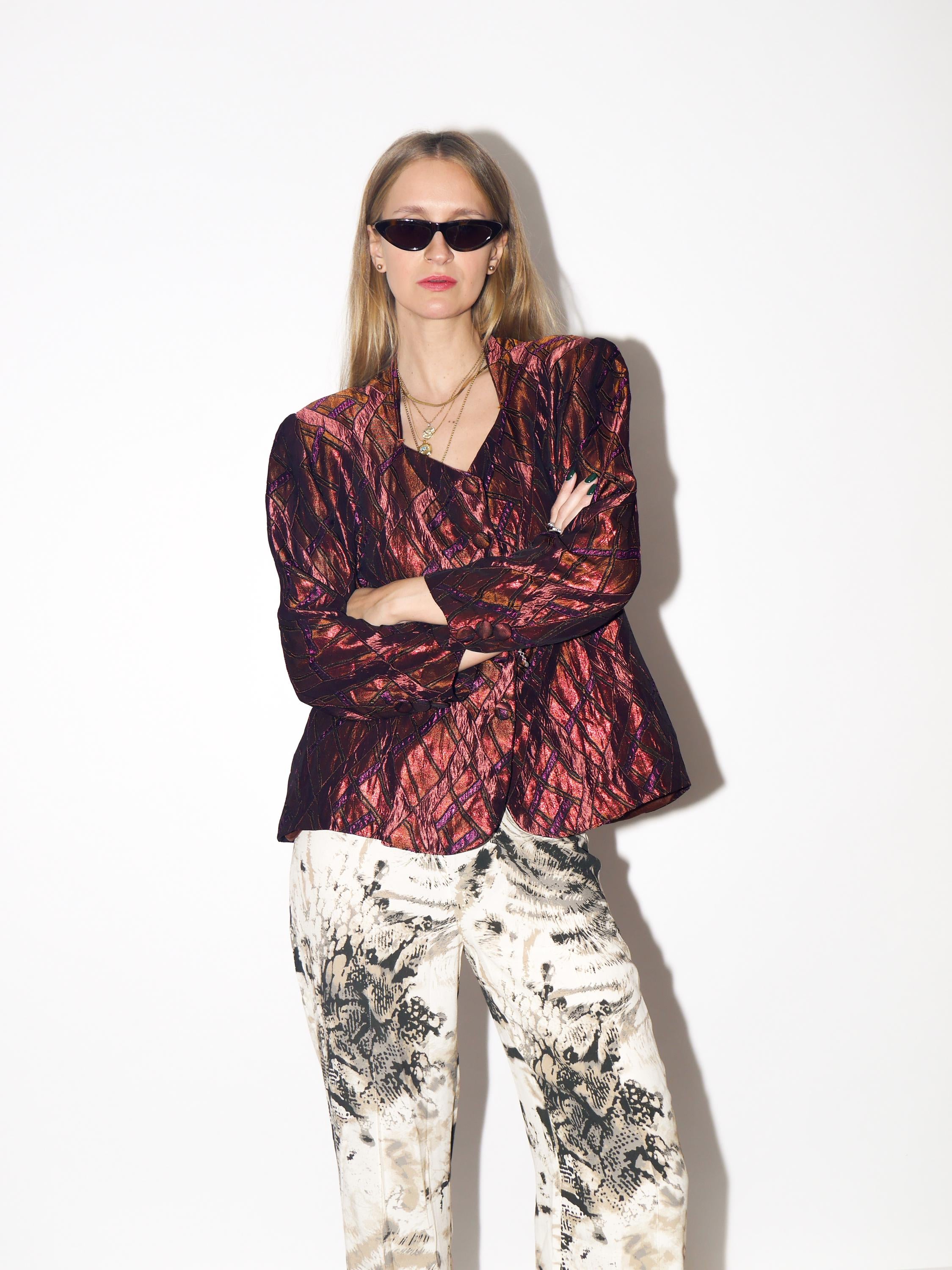 VINTAGE Rusty Red Shimmer Blazer From The 1980s