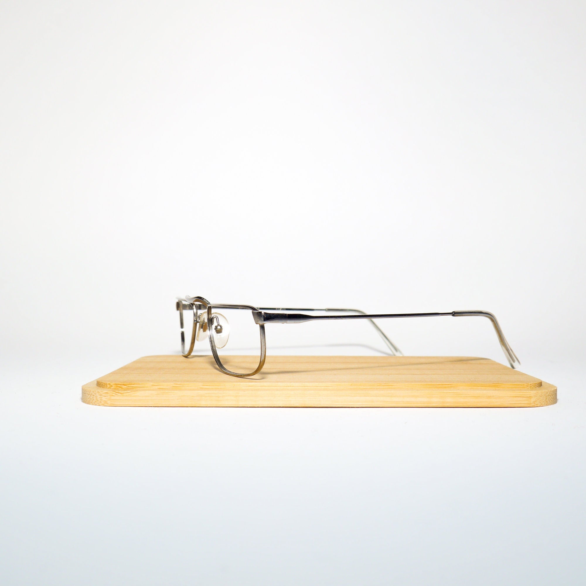 VINTAGE Bartoli® premium eyeglasses from 1970s | silver metal frames | retro glasses frames | rectangle metal eyeglasses