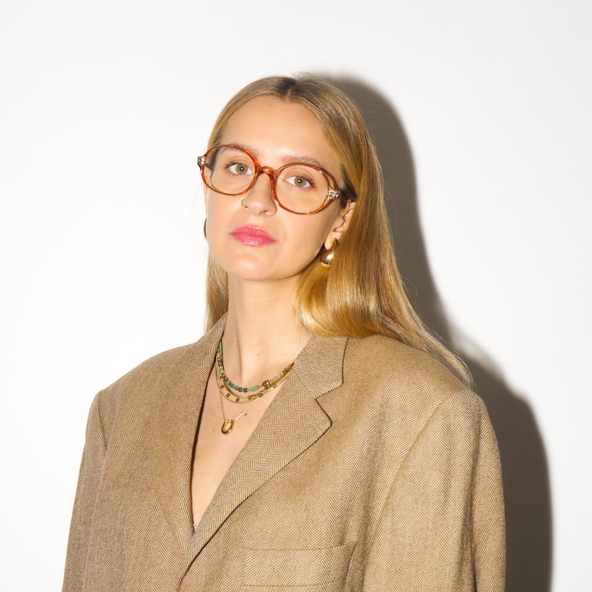 VINTAGE Marie Clair premium eyeglasses 1970s | brown and clear plastic frames with crystals | retro glasses frames | oversize eyeglasses
