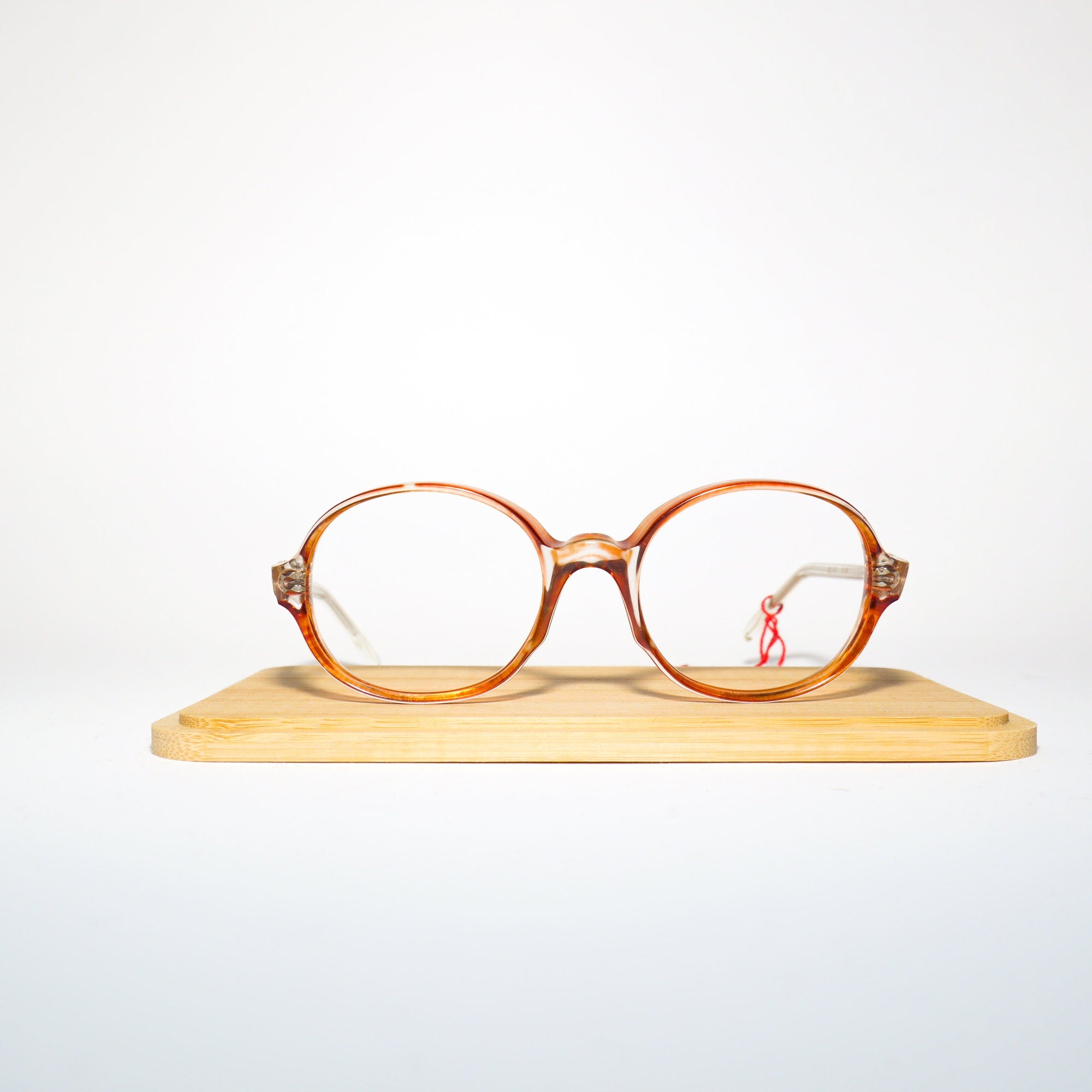 VINTAGE Marie Clair premium eyeglasses 1970s | brown and clear plastic frames with crystals | retro glasses frames | oversize eyeglasses