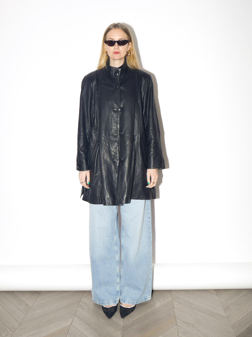 VINTAGE black leather jacket from 1980s | soft retro leather jacket by Vunic®