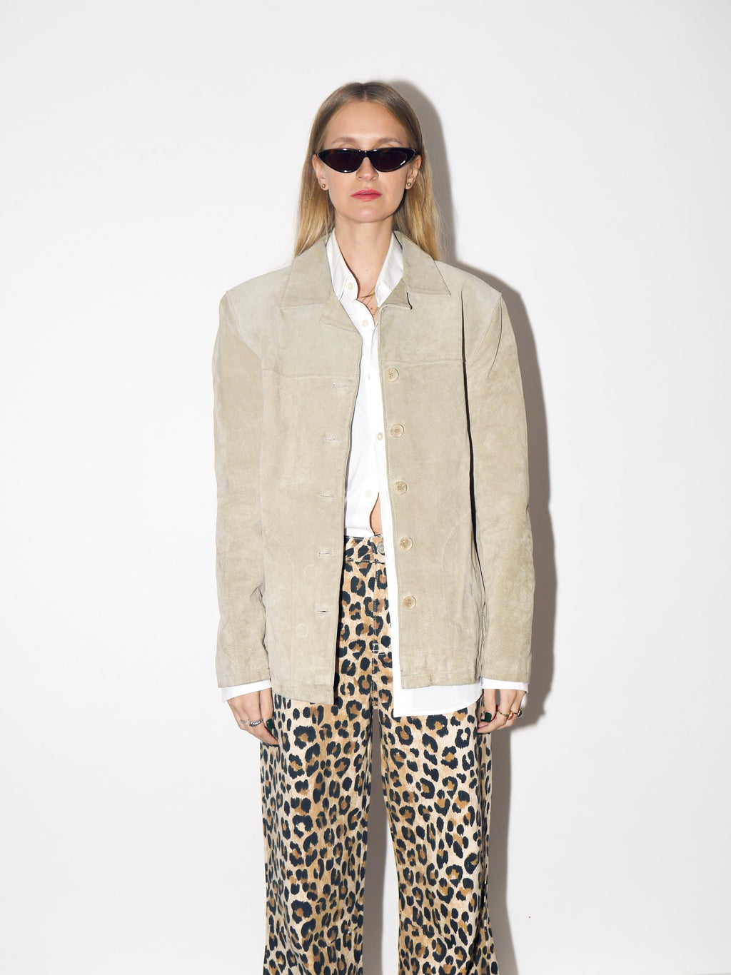 VINTAGE Ash Beige Suede Jacket From The 1990s