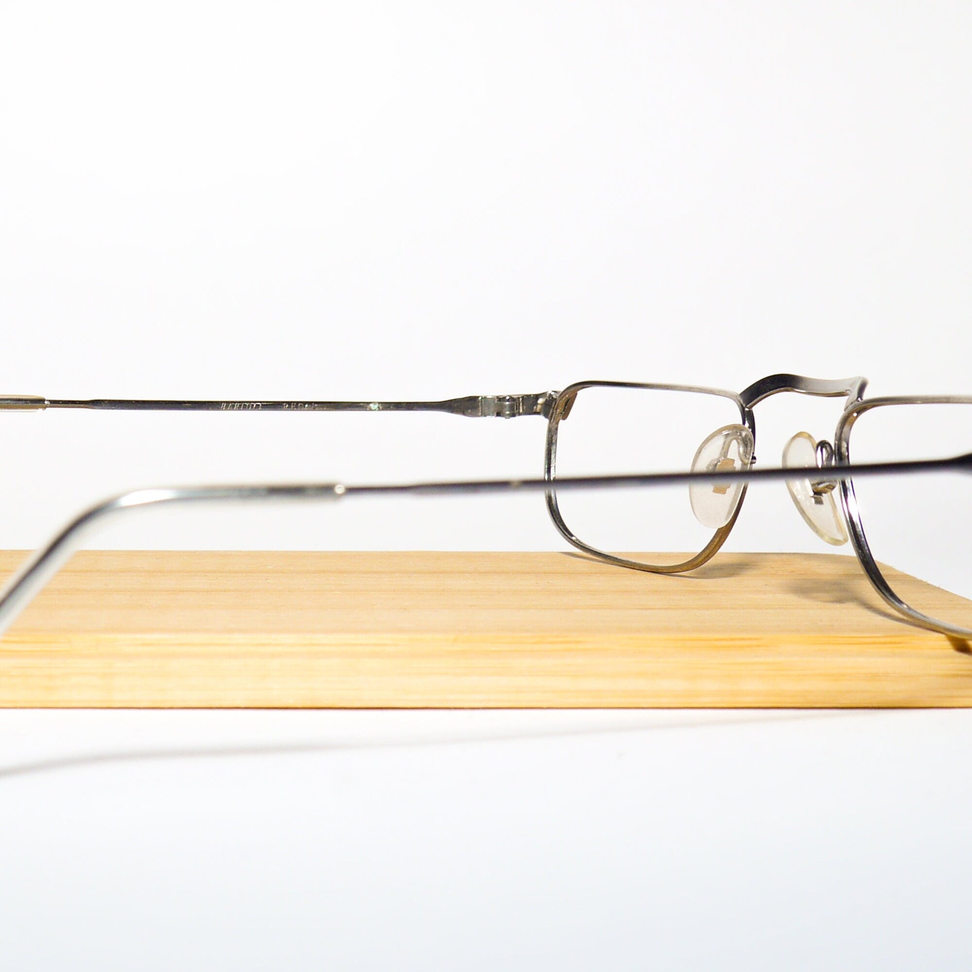VINTAGE Bartoli® premium eyeglasses from 1970s | silver metal frames | retro glasses frames | rectangle metal eyeglasses