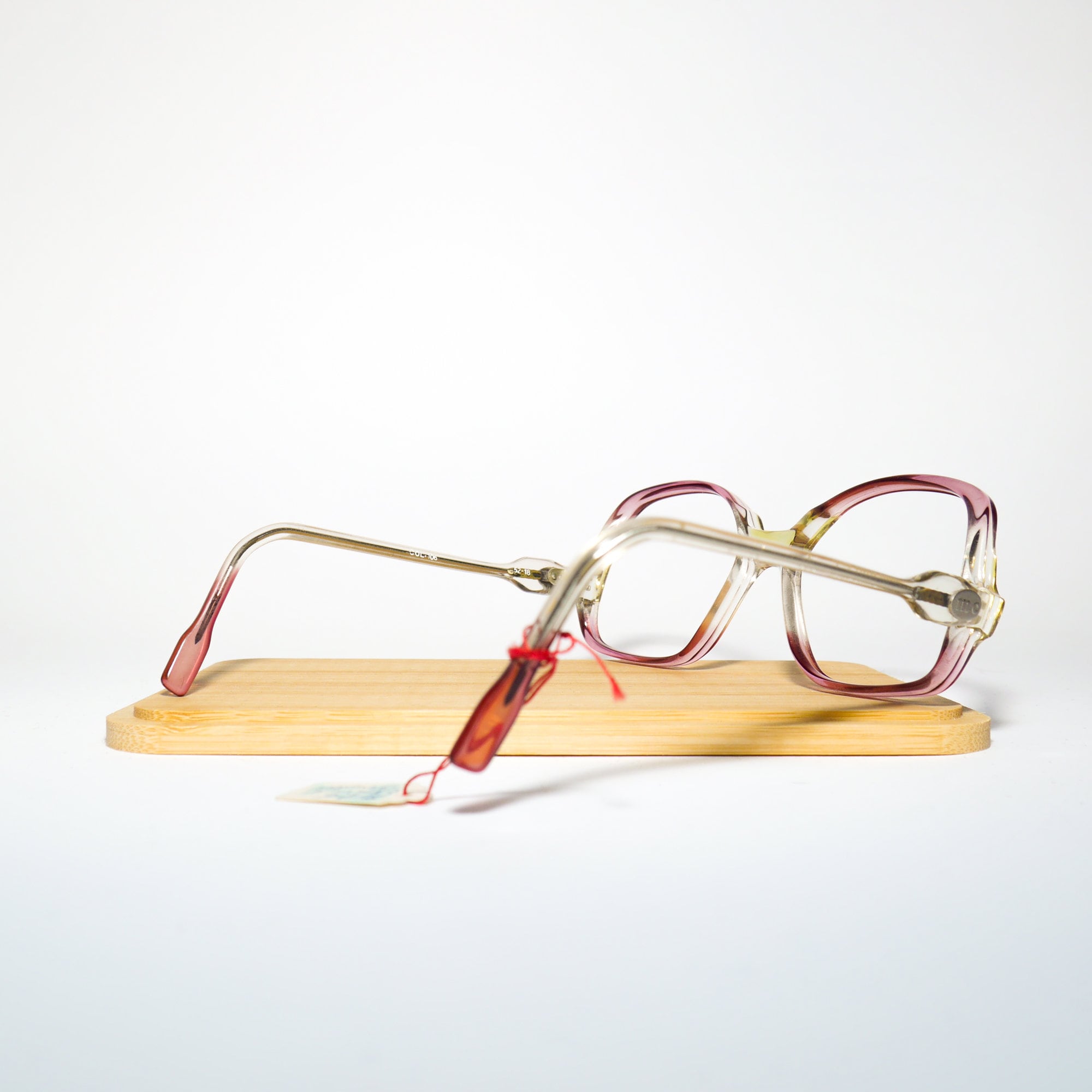 VINTAGE Marie Clair no5 premium eyeglasses 1970s | brown, yellow and clear plastic frames | retro glasses frames | oversize eyeglasses