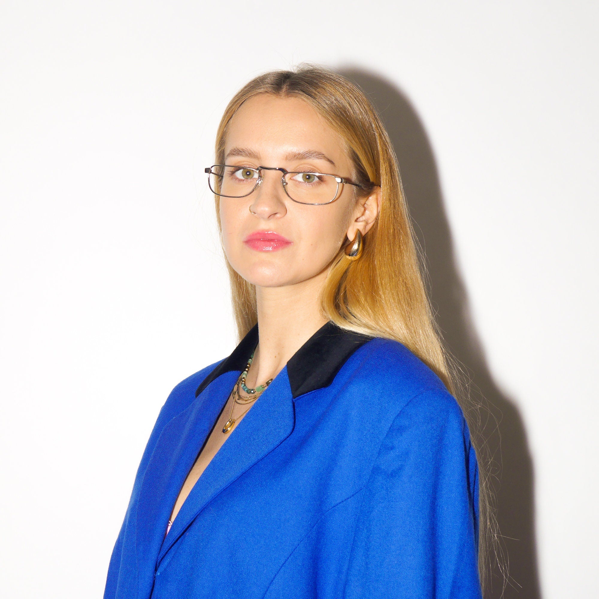 VINTAGE Bartoli® premium eyeglasses from 1970s | silver metal frames | retro glasses frames | rectangle metal eyeglasses