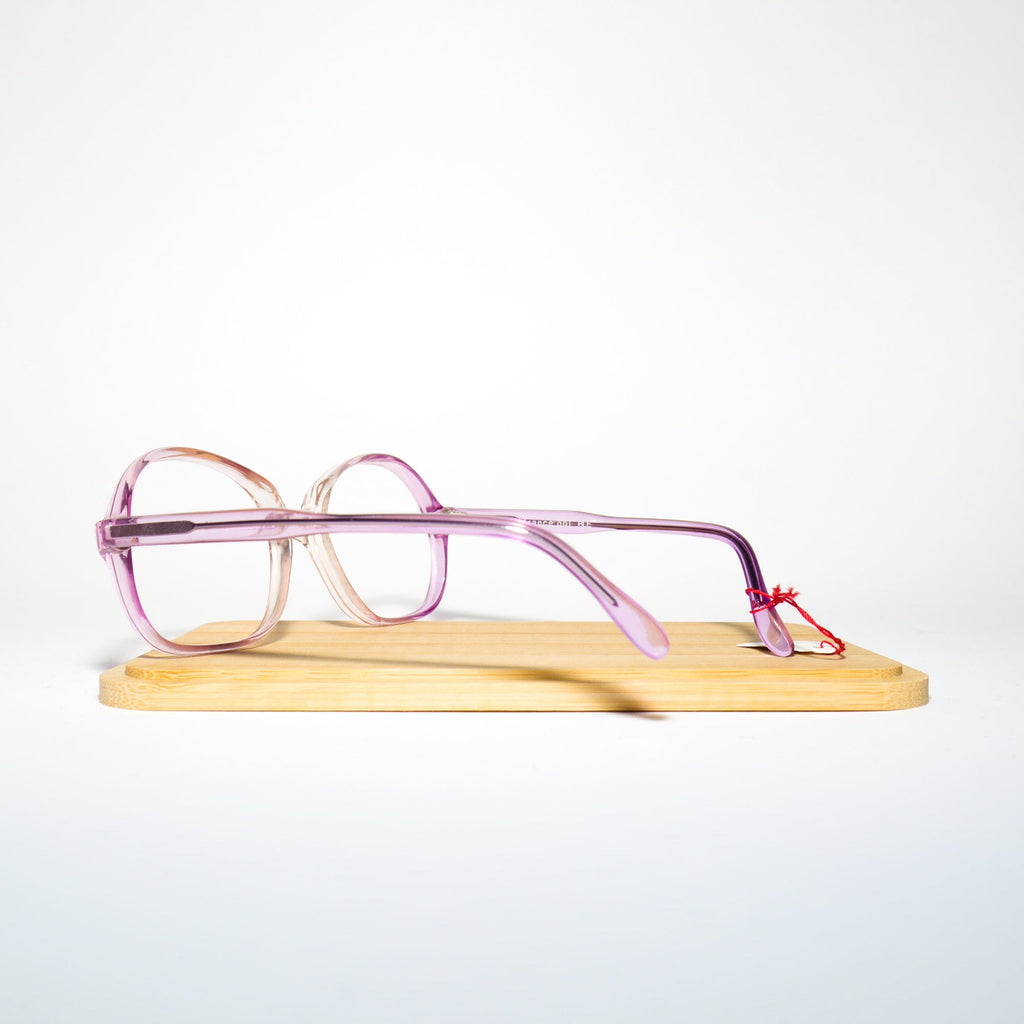VINTAGE premium eyeglasses 1970s | clear and pink plastic frames | square retro glasses frames | oversize eyeglasses | 50-18-130