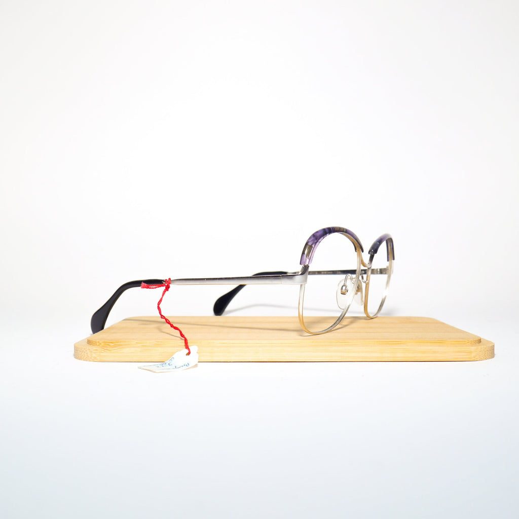 VINTAGE Optura® premium eyeglasses from 1970s | purple and silver ombre metal frames | retro glasses frames | oversize eyeglasses 52-16-130