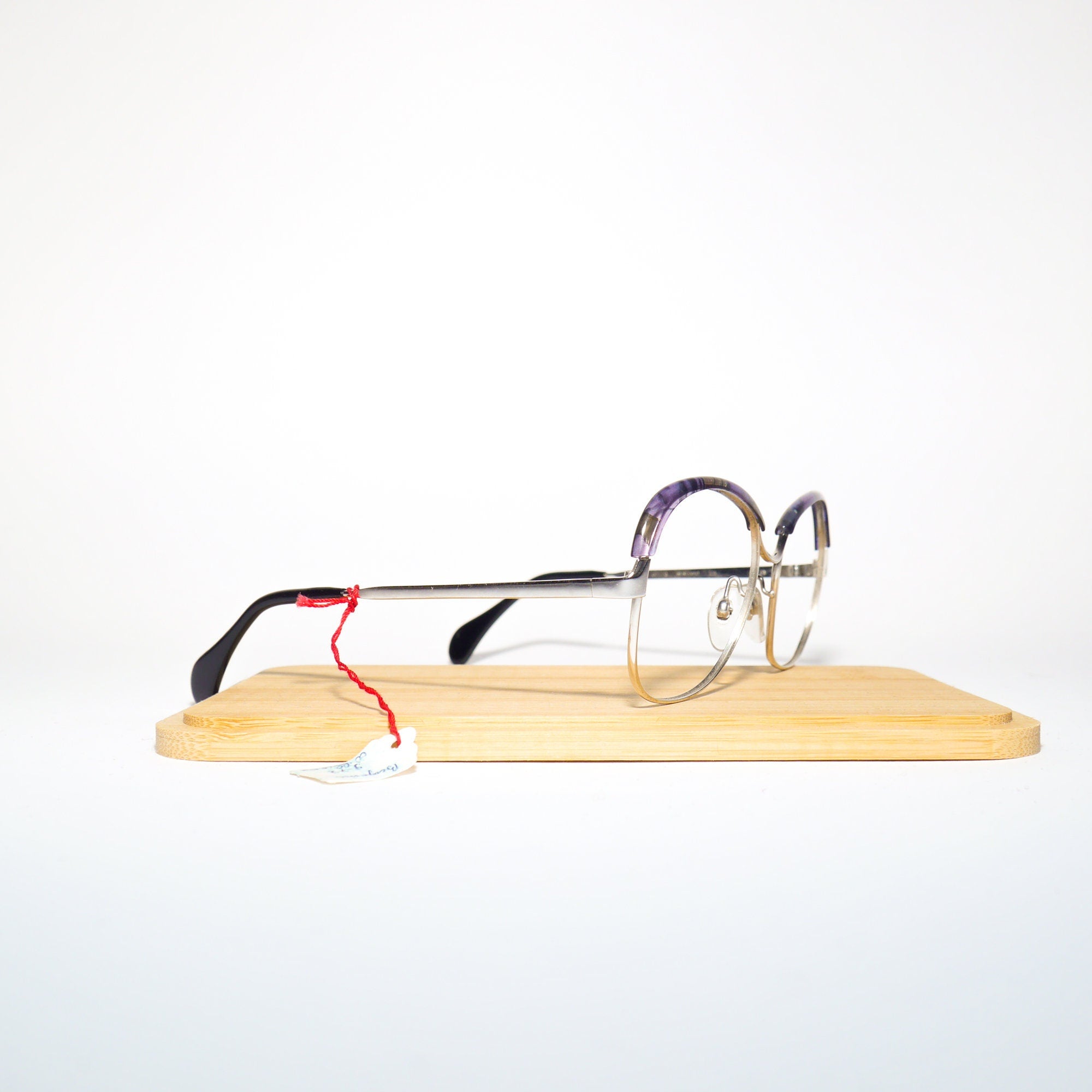 VINTAGE Optura® premium eyeglasses from 1970s | purple and silver ombre metal frames | retro glasses frames | oversize eyeglasses 52-16-130