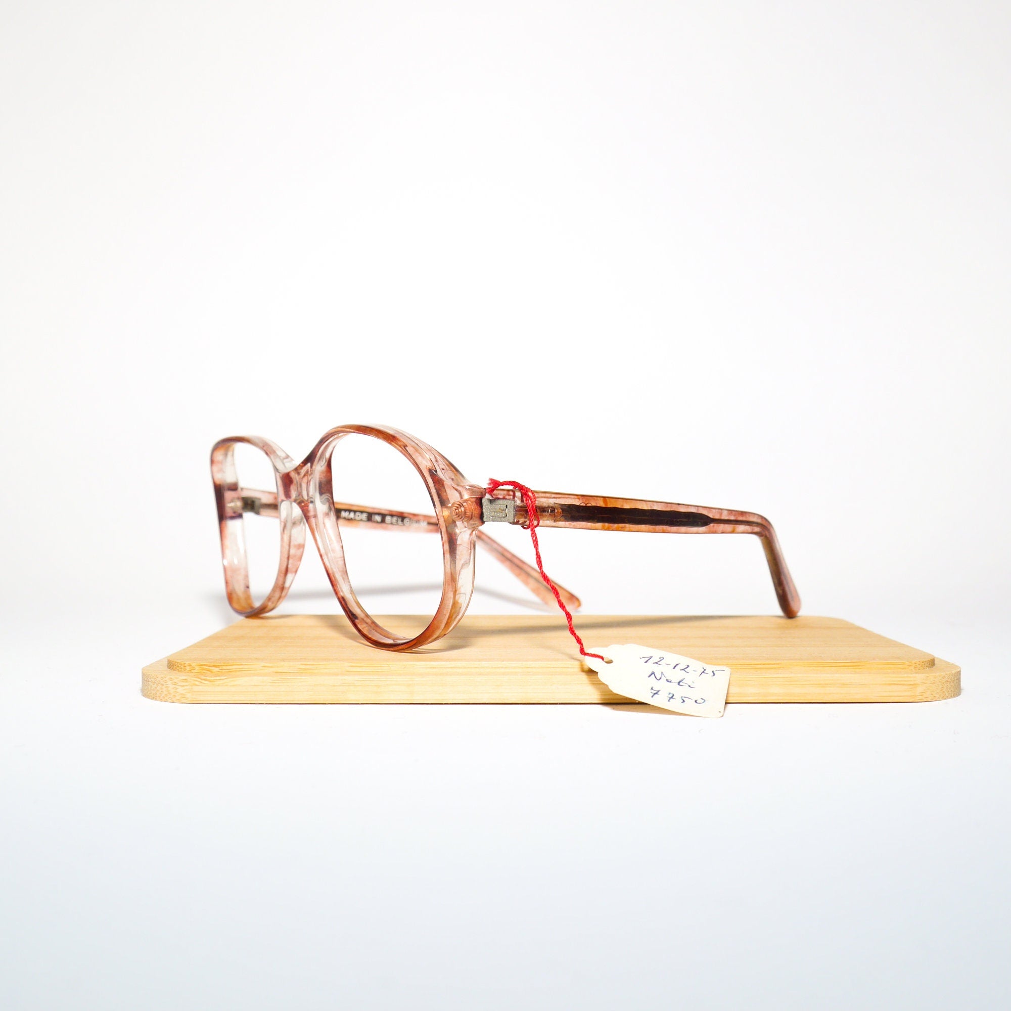 VINTAGE tortoisesshell premium eyeglasses 1970s | brown and clear plastic frames with crystals | retro glasses frames | oversize eyeglasses
