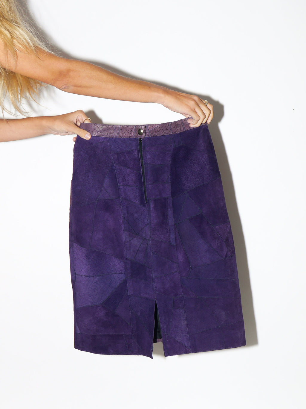 VINTAGE suede skirt 80s | vintage purple suede skirt | leather vintage skirt | Brad Impex skirt | midi leather skirt | midi suede skirt