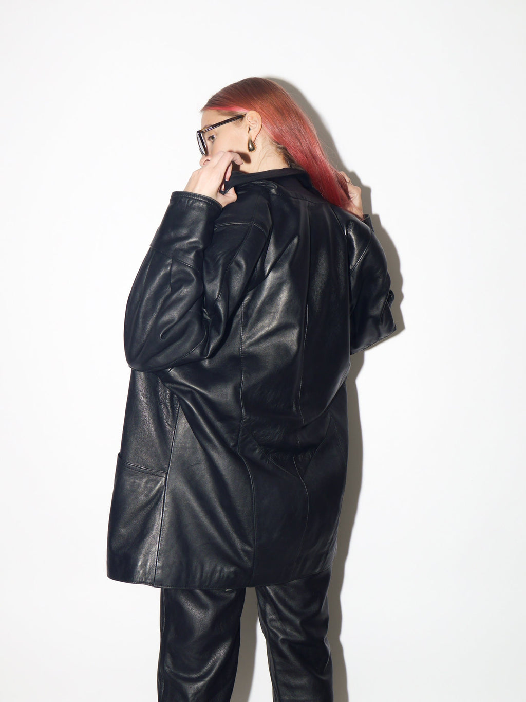 VINTAGE black leather jacket 1980s by Victor Sanjuan from Barcelona | black vintage leather jacket | Hailey Bieber leather jacket