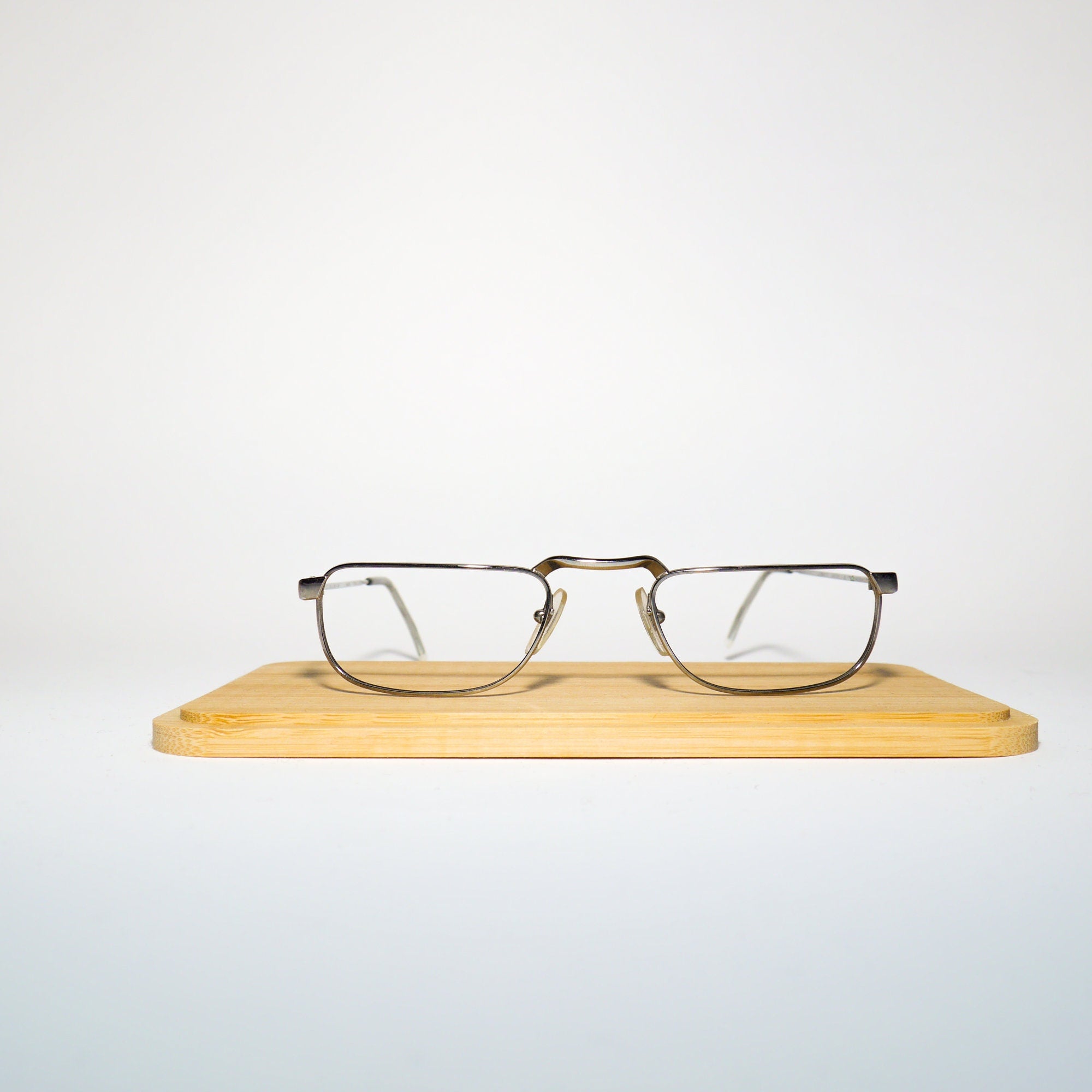 VINTAGE Bartoli® premium eyeglasses from 1970s | silver metal frames | retro glasses frames | rectangle metal eyeglasses