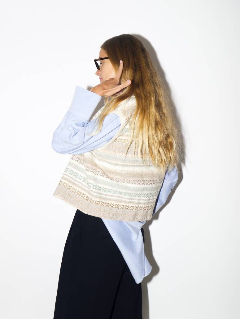 VINTAGE vest 1980s | wool vintage vest | Diserto vintage vest | jacquard vintage vest | oversize vintage vest | hippie vest | boho vest