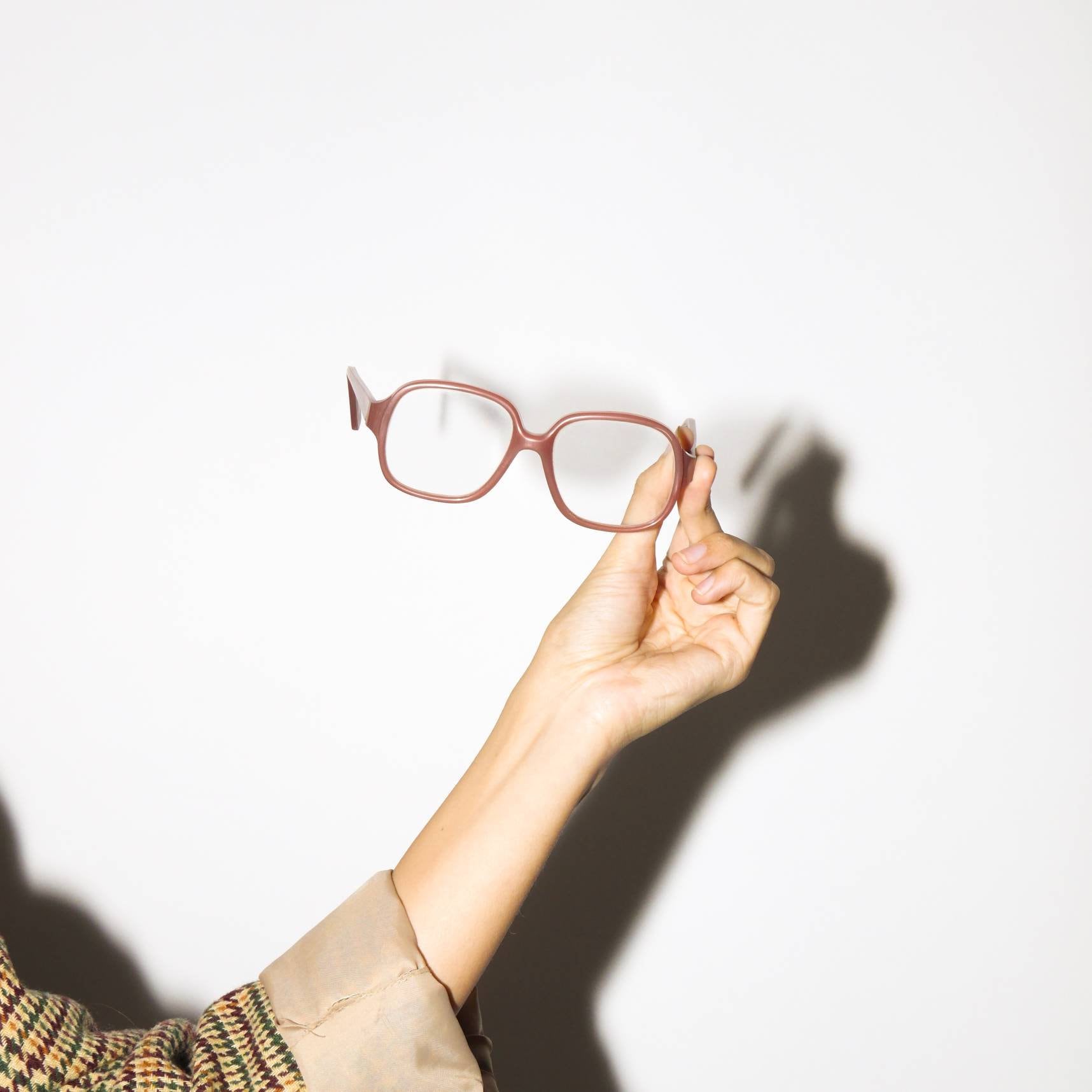 vintage 70s glasses frames in nude pink | plastic retro eyeglasses | 1970s eyewear | modopol