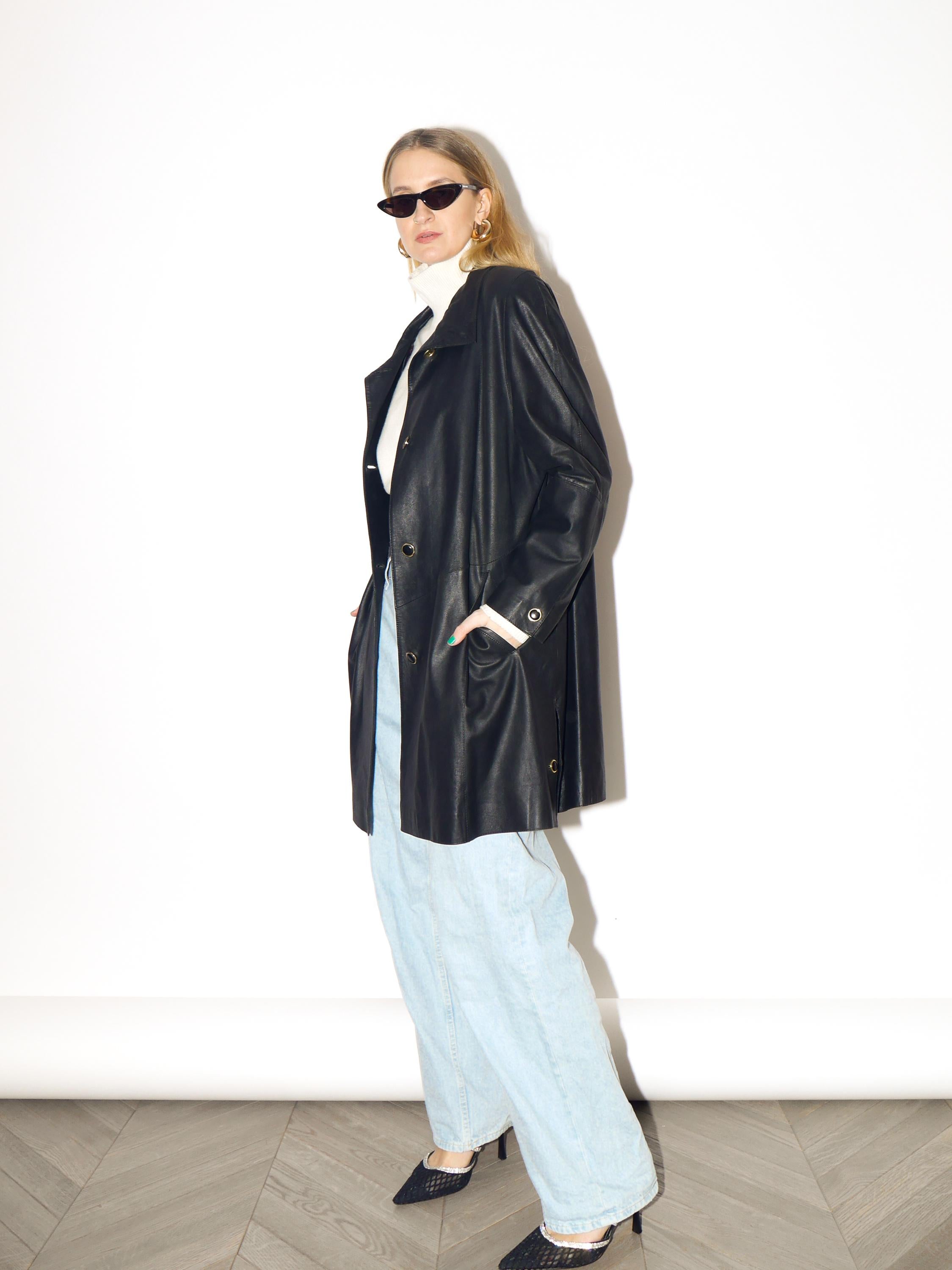 VINTAGE Black Leather Jacket from 1980s | Premium Leather | Von Holdt Collection