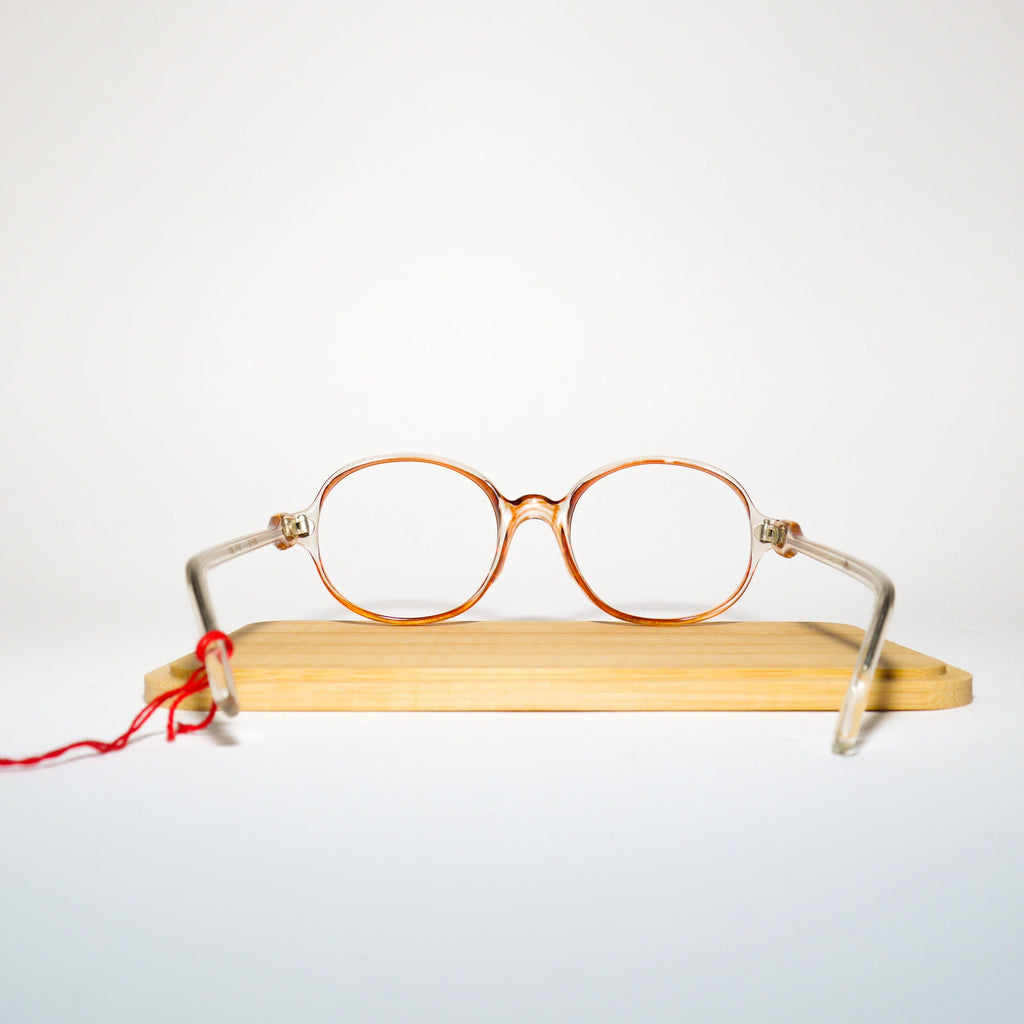 VINTAGE Marie Clair premium eyeglasses 1970s | brown and clear plastic frames with crystals | retro glasses frames | oversize eyeglasses