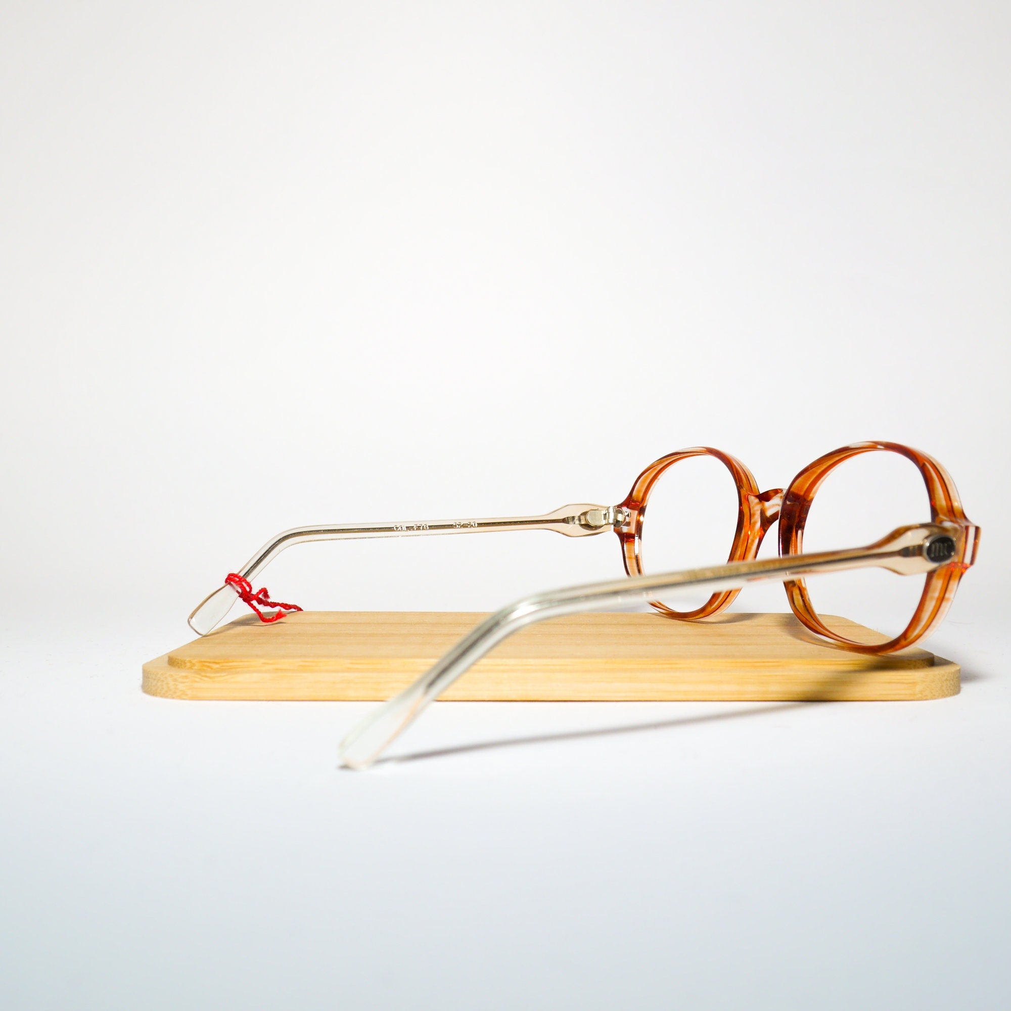 VINTAGE Marie Clair premium eyeglasses 1970s | brown and clear plastic frames with crystals | retro glasses frames | oversize eyeglasses