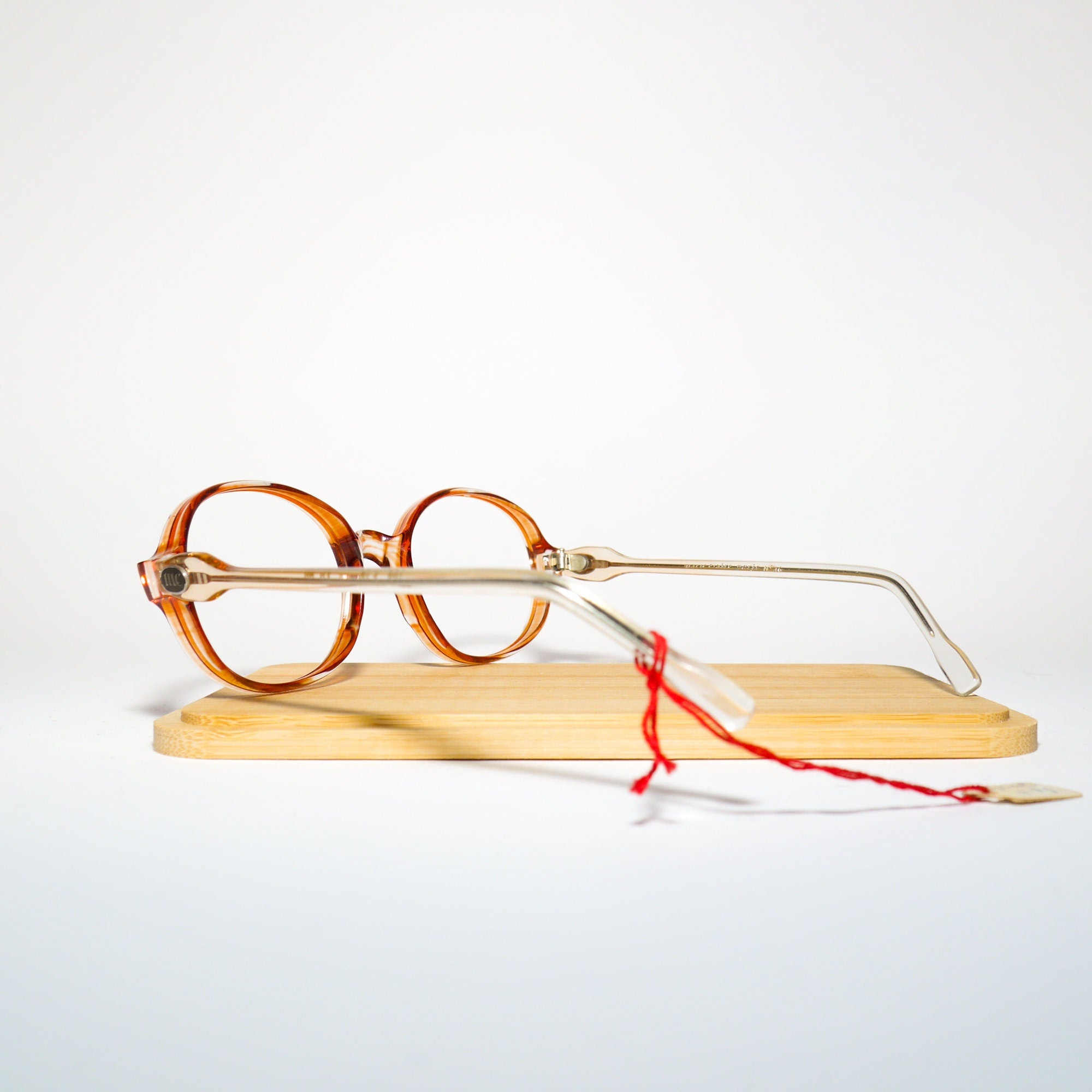 VINTAGE Marie Clair premium eyeglasses 1970s | brown and clear plastic frames with crystals | retro glasses frames | oversize eyeglasses
