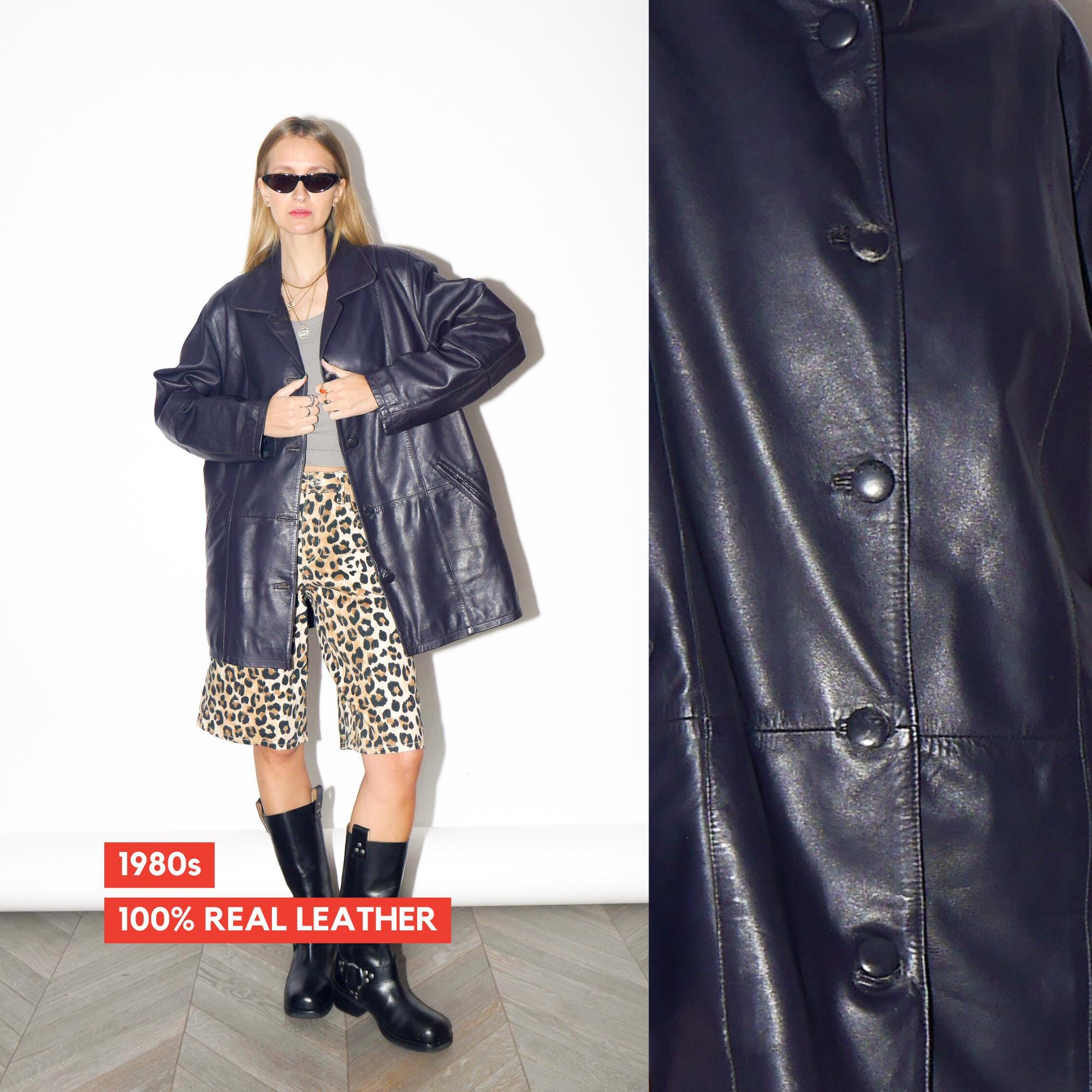 VINTAGE Deep Plum Purple Leather Jacket From The 1980s By Morena
