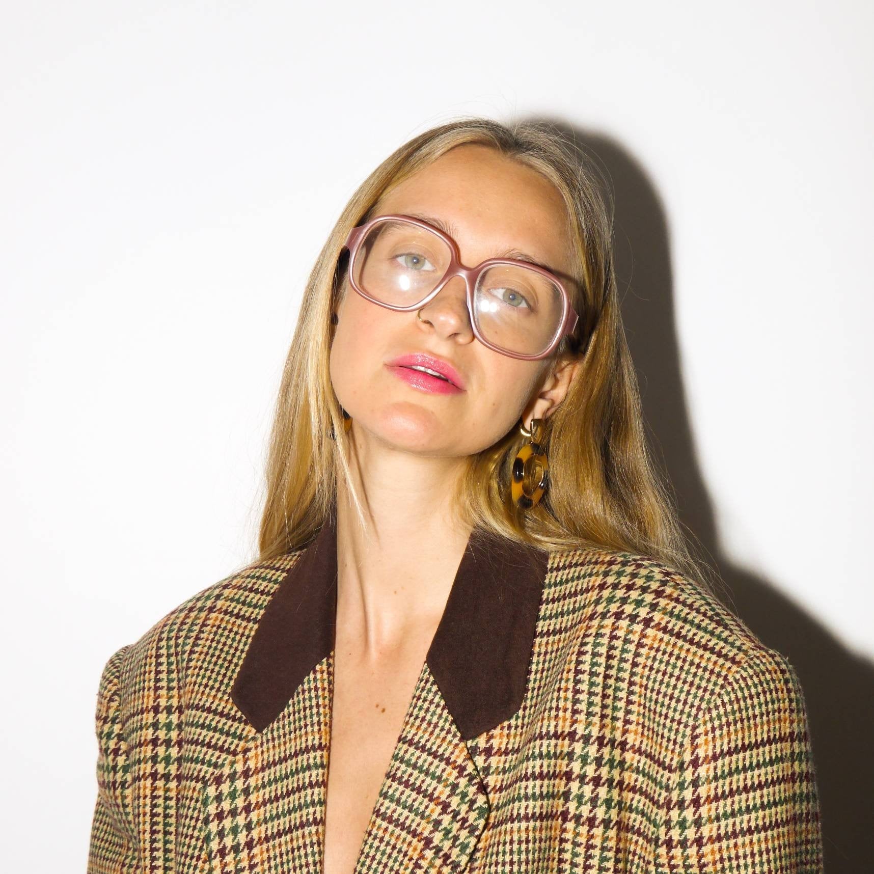 vintage 70s glasses frames in nude pink | plastic retro eyeglasses | 1970s eyewear | modopol