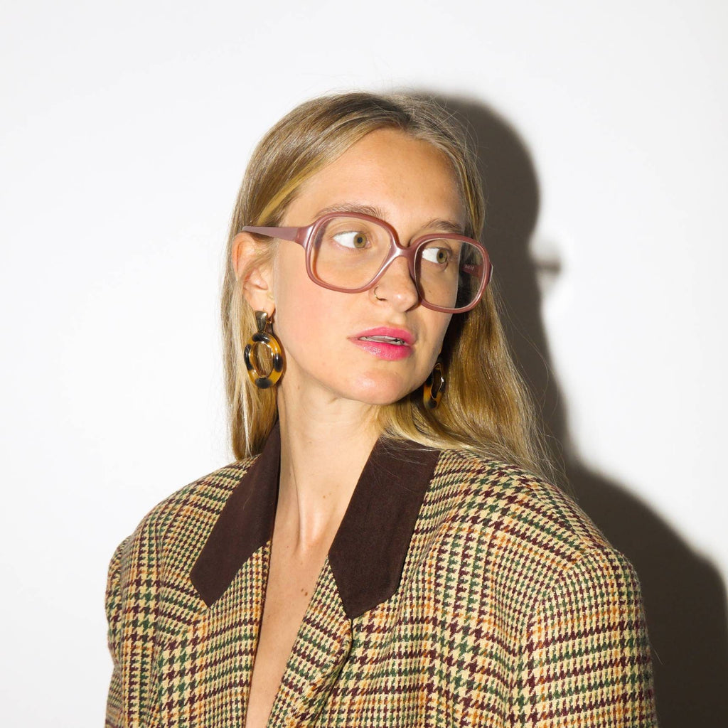 vintage 70s glasses frames in nude pink | plastic retro eyeglasses | 1970s eyewear | modopol