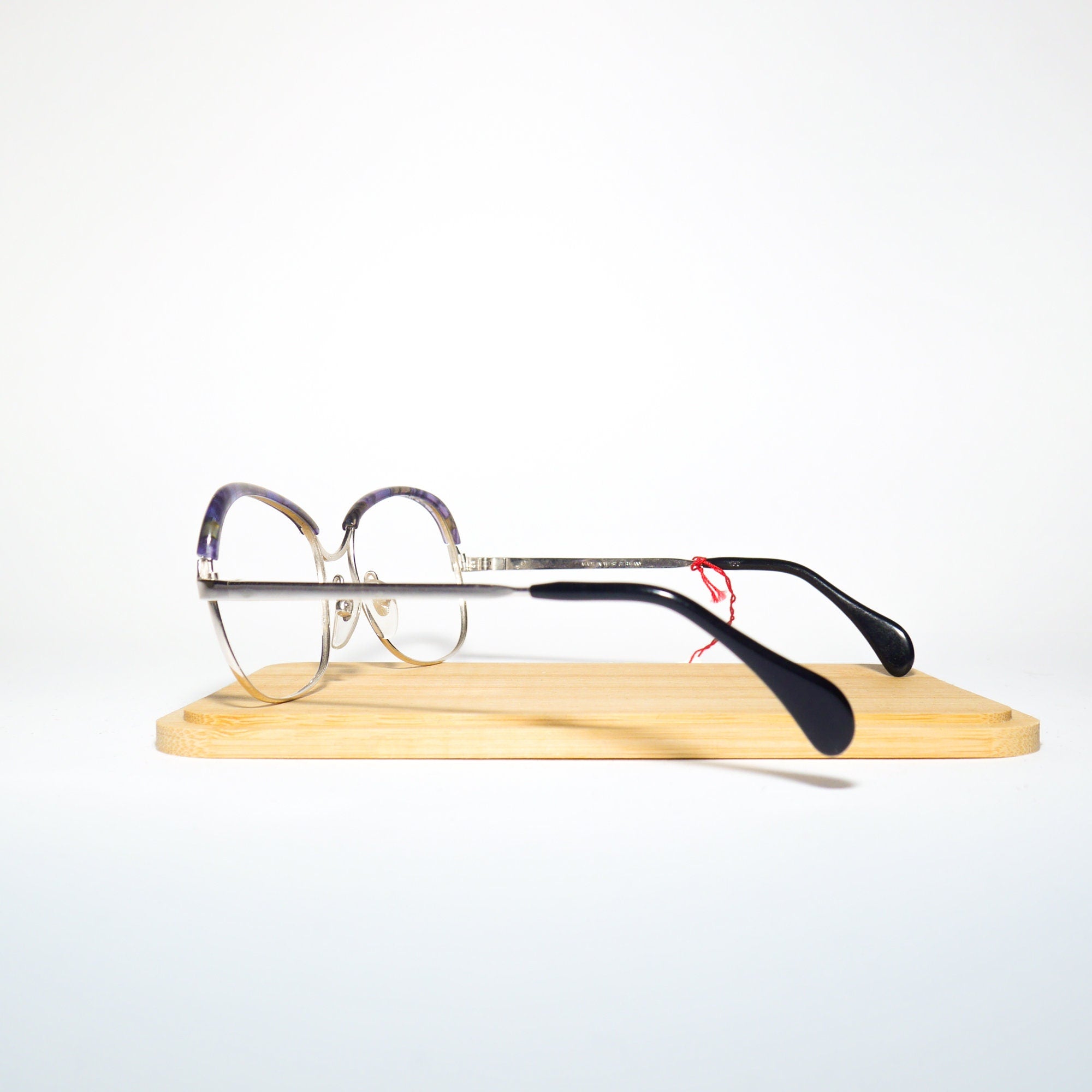 VINTAGE Optura® premium eyeglasses from 1970s | purple and silver ombre metal frames | retro glasses frames | oversize eyeglasses 52-16-130