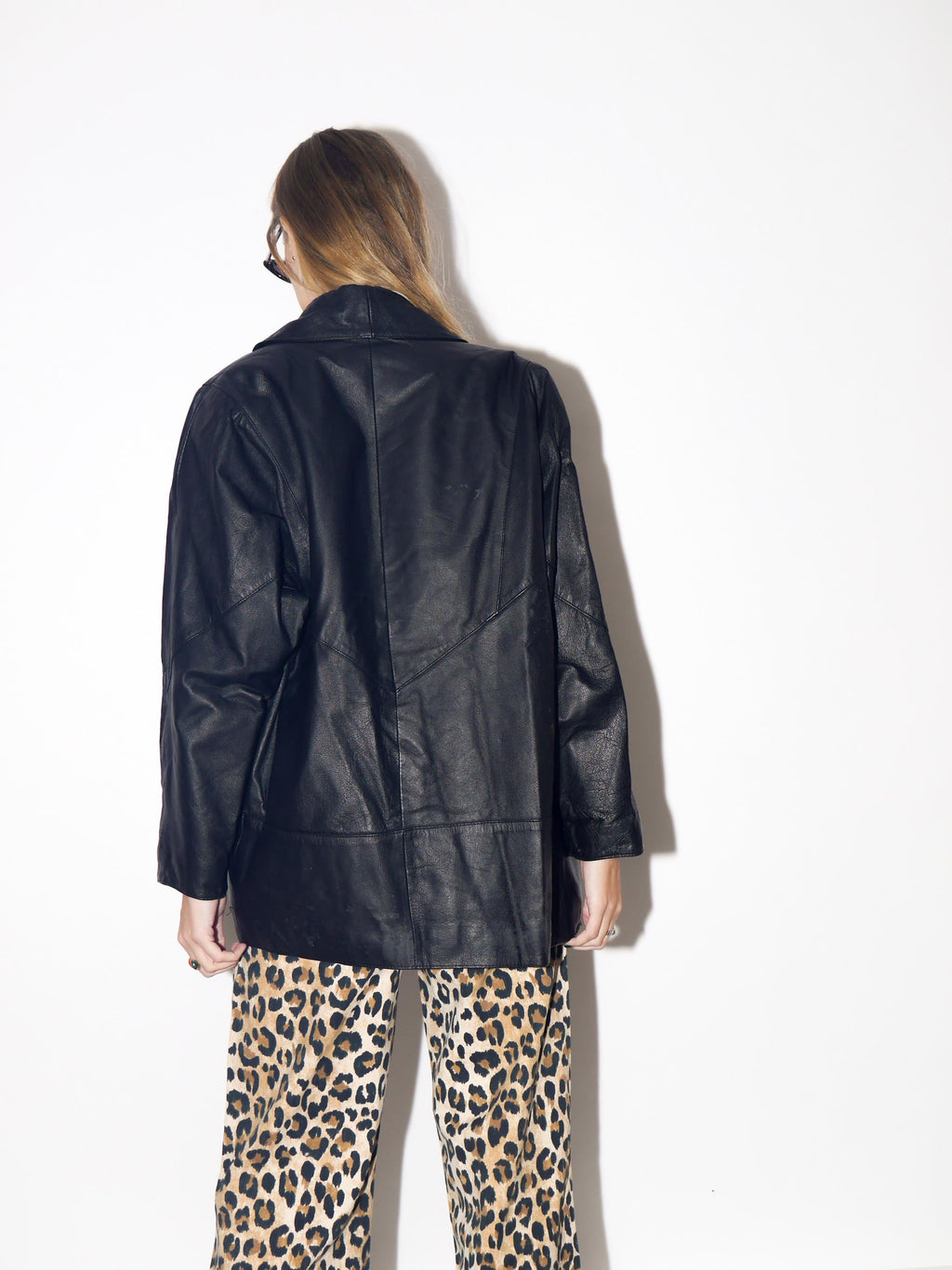 VINTAGE Black Quilted Leather Jacket From The 1980s by Lady Joy