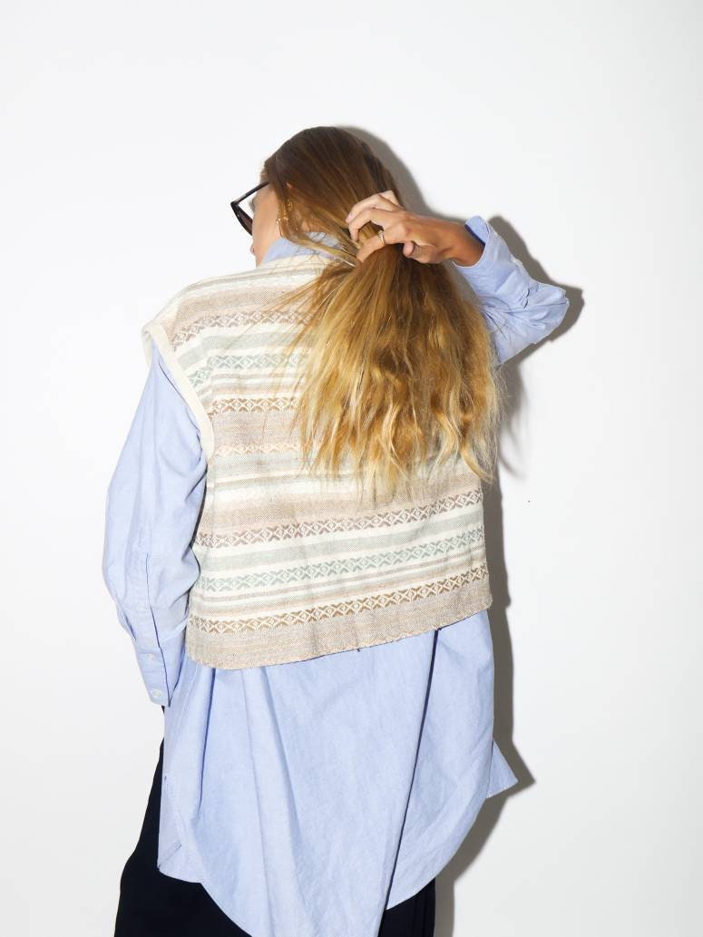 VINTAGE vest 1980s | wool vintage vest | Diserto vintage vest | jacquard vintage vest | oversize vintage vest | hippie vest | boho vest