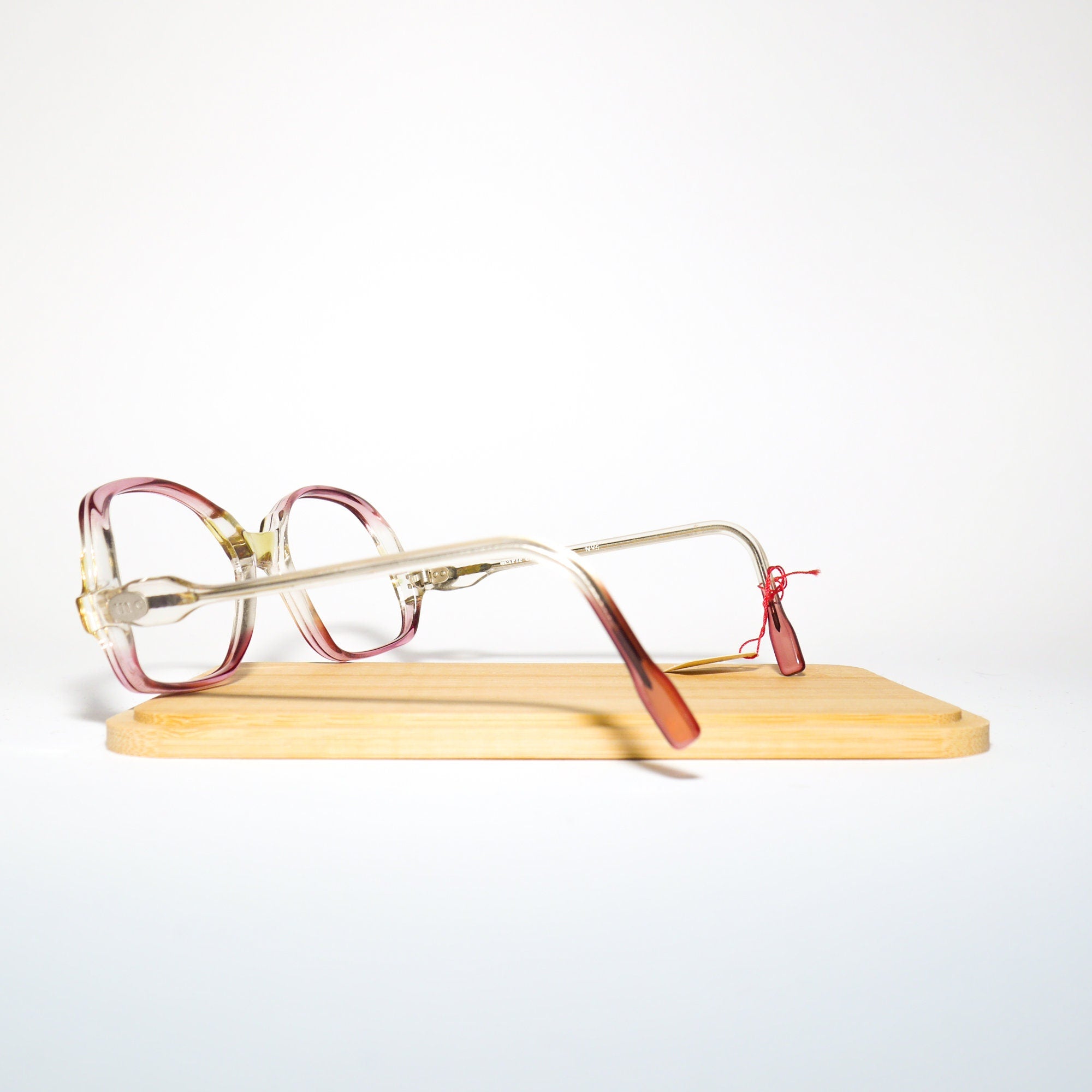 VINTAGE Marie Clair no5 premium eyeglasses 1970s | brown, yellow and clear plastic frames | retro glasses frames | oversize eyeglasses