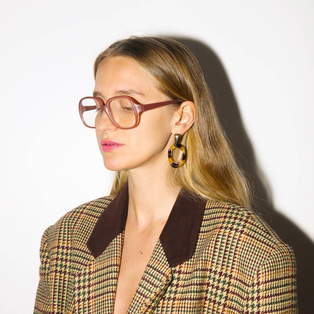 vintage 70s glasses frames in nude pink | plastic retro eyeglasses | 1970s eyewear | modopol